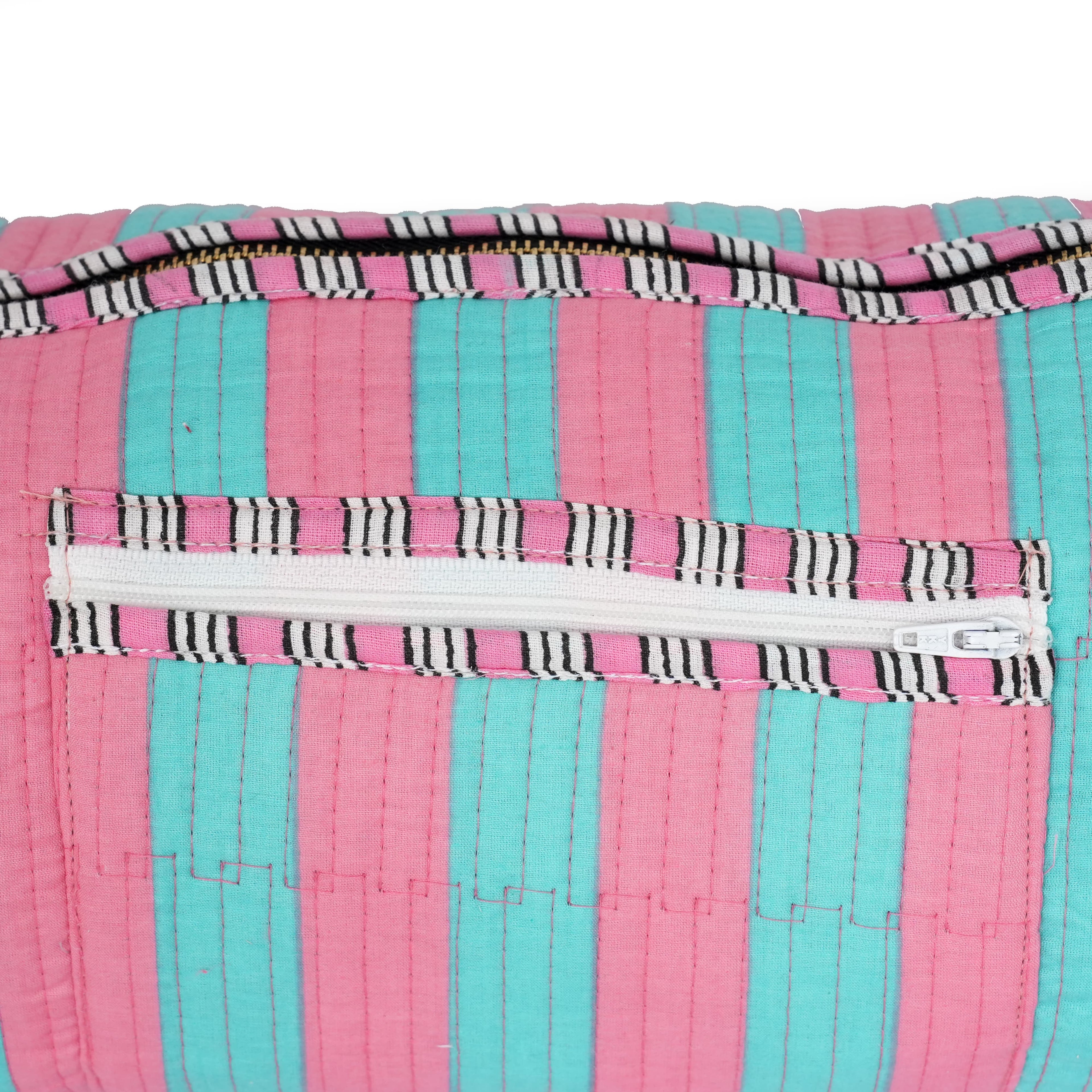The Striped Cotton Yoga Bag — handmade hand block printed cotton yoga mat bag, ethically made in Rajasthan, India