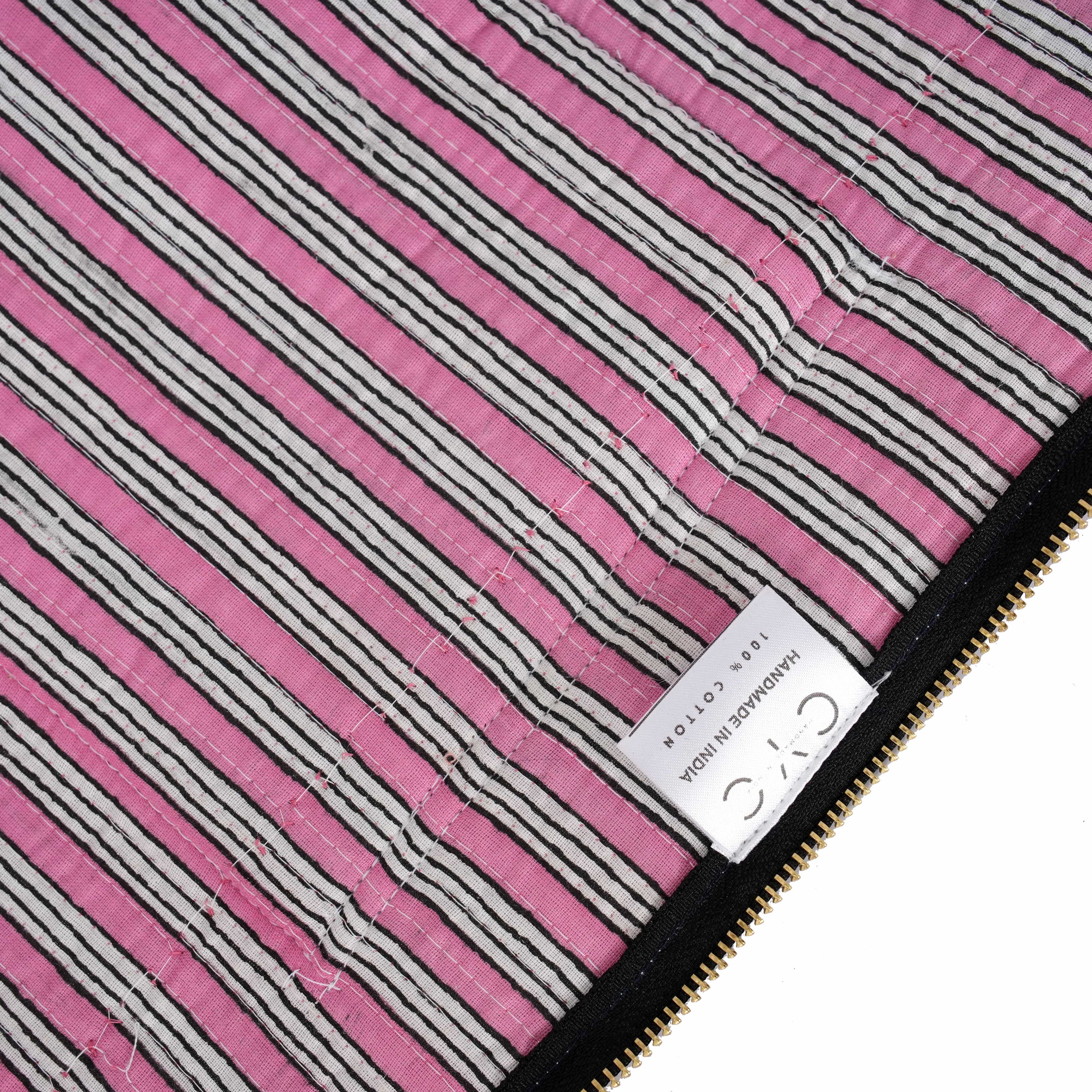 The Striped Cotton Yoga Bag — handmade hand block printed cotton yoga mat bag, ethically made in Rajasthan, India
