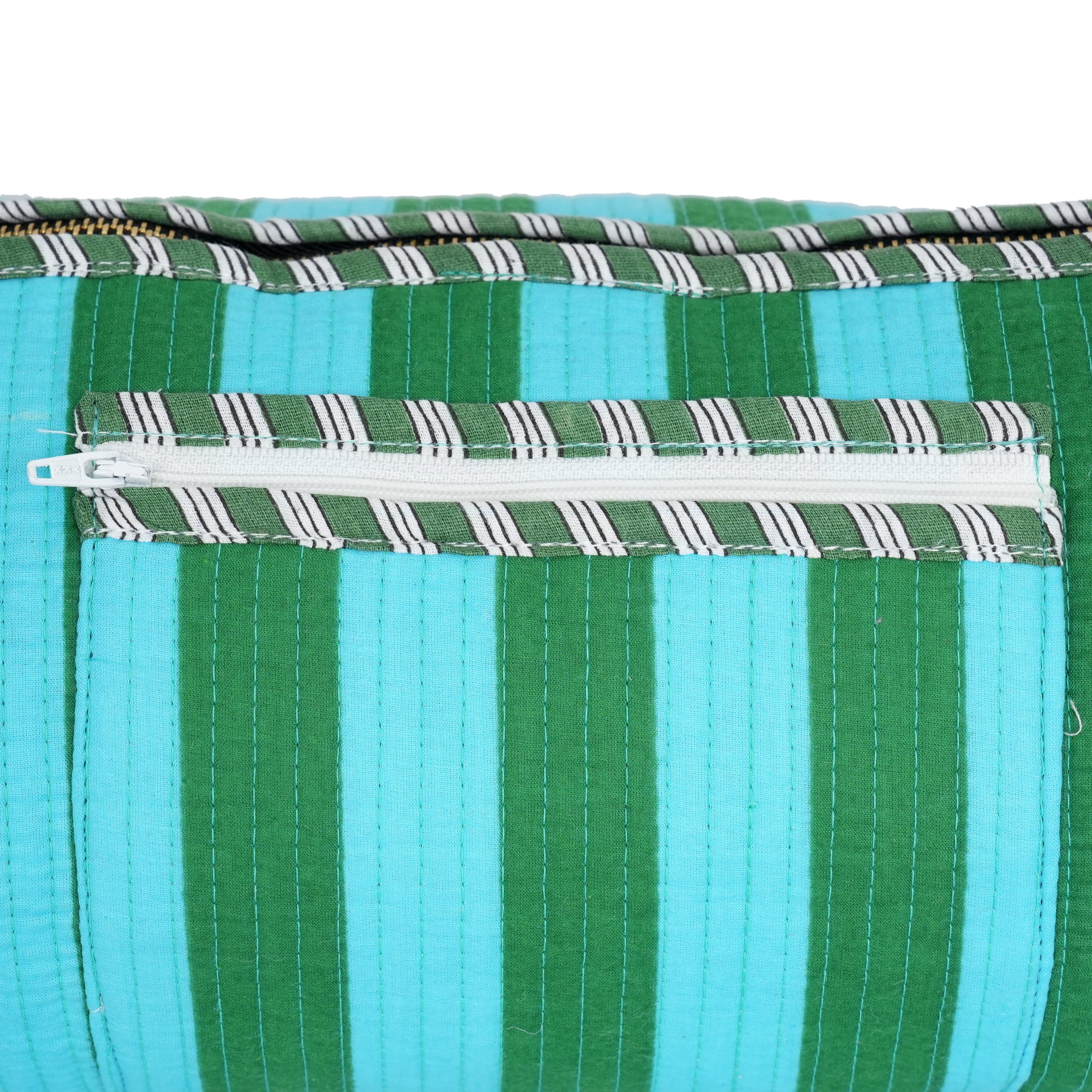 The Striped Cotton Yoga Bag — handmade hand block printed cotton yoga mat bag, ethically made in Rajasthan, India