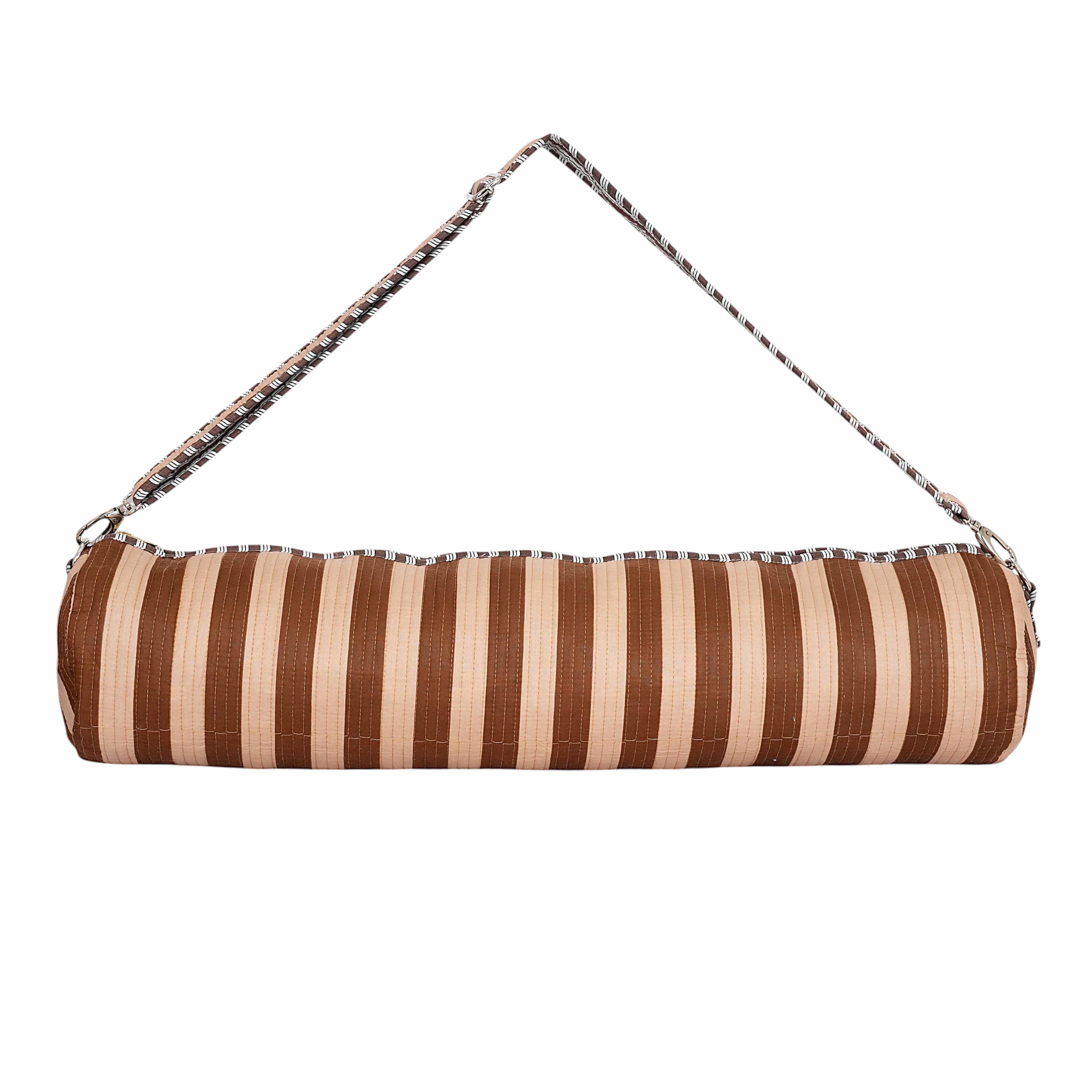 The Striped Cotton Yoga Bag — handmade hand block printed cotton yoga mat bag, ethically made in Rajasthan, India