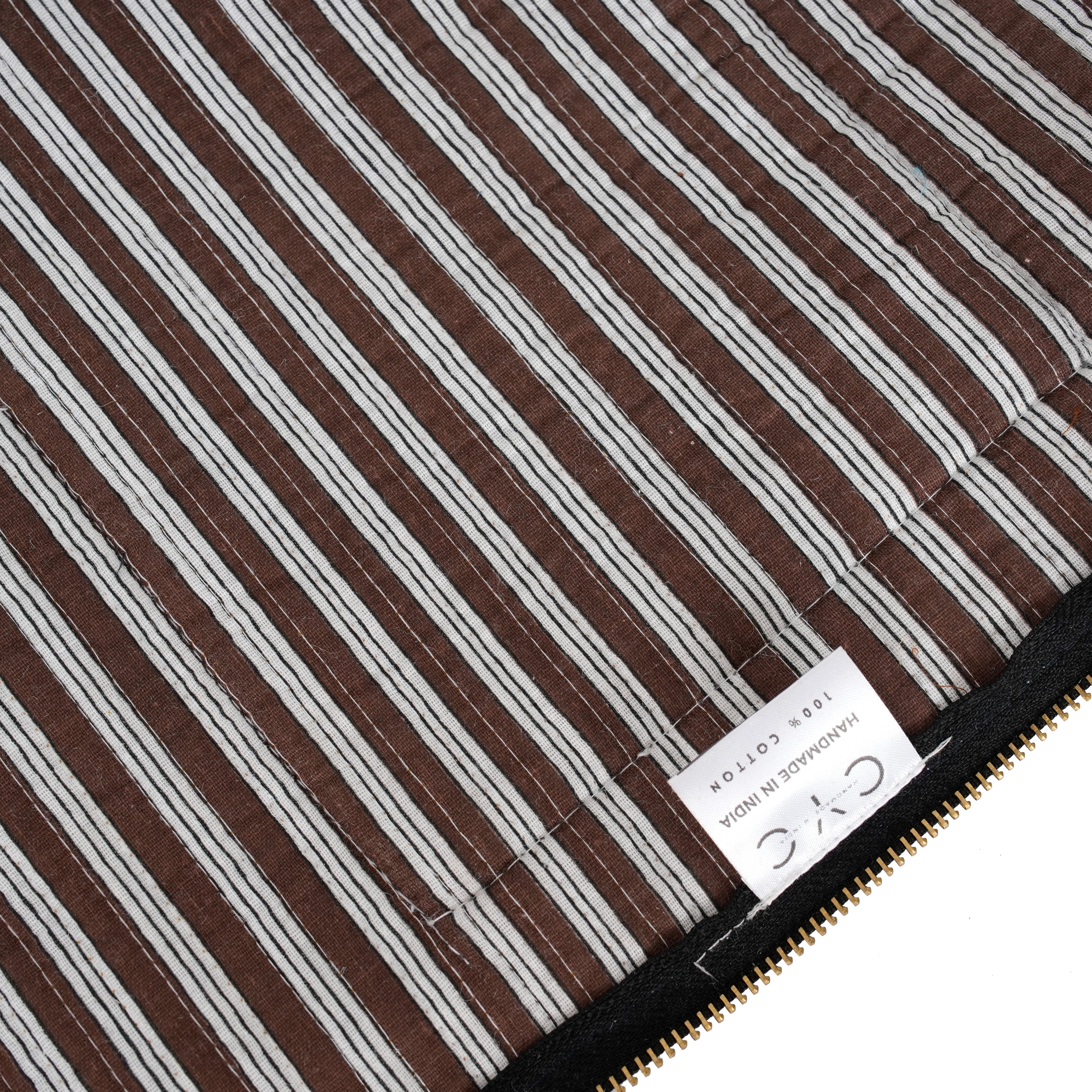 The Striped Cotton Yoga Bag — handmade hand block printed cotton yoga mat bag, ethically made in Rajasthan, India