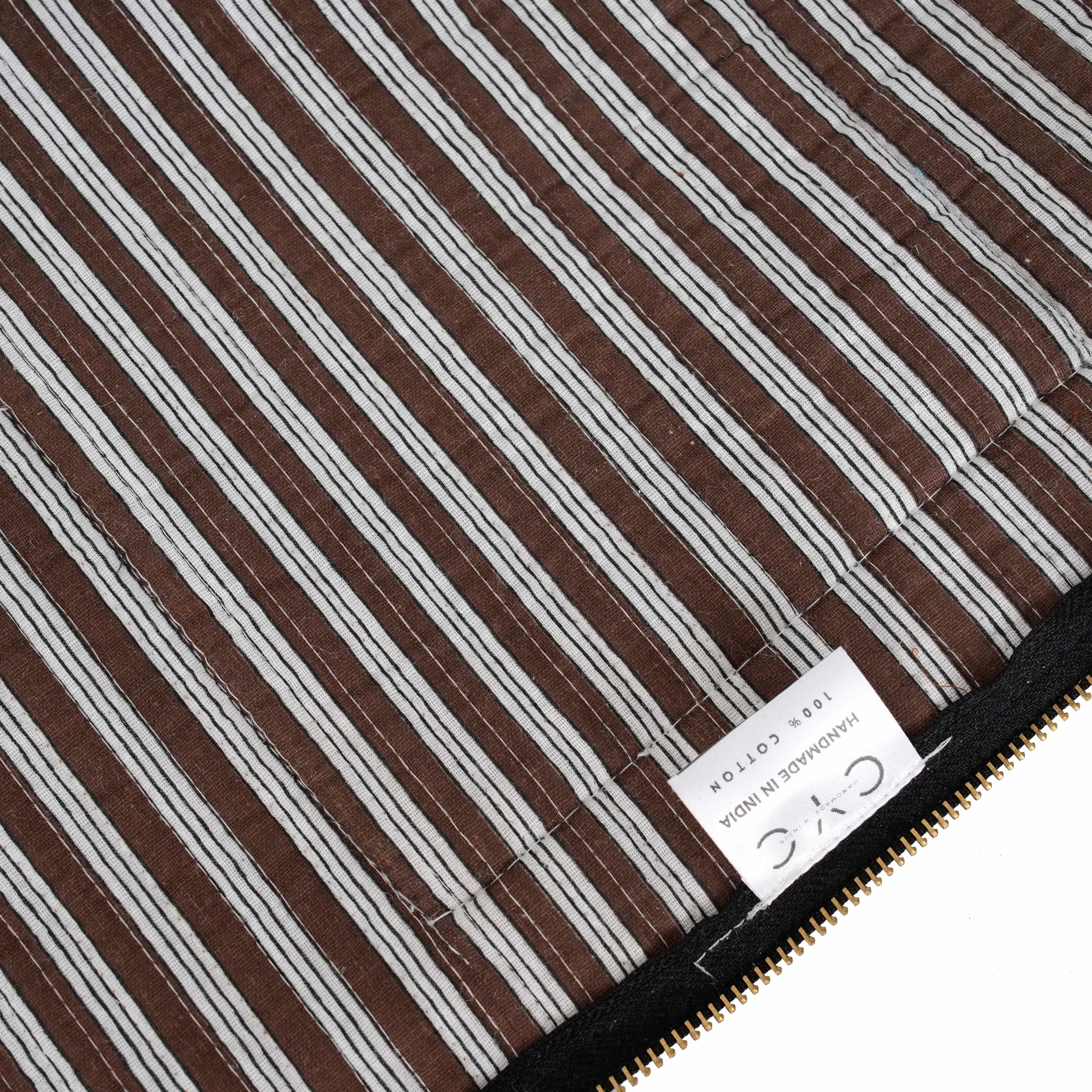 The Striped Cotton Yoga Bag — handmade hand block printed cotton yoga mat bag, ethically made in Rajasthan, India