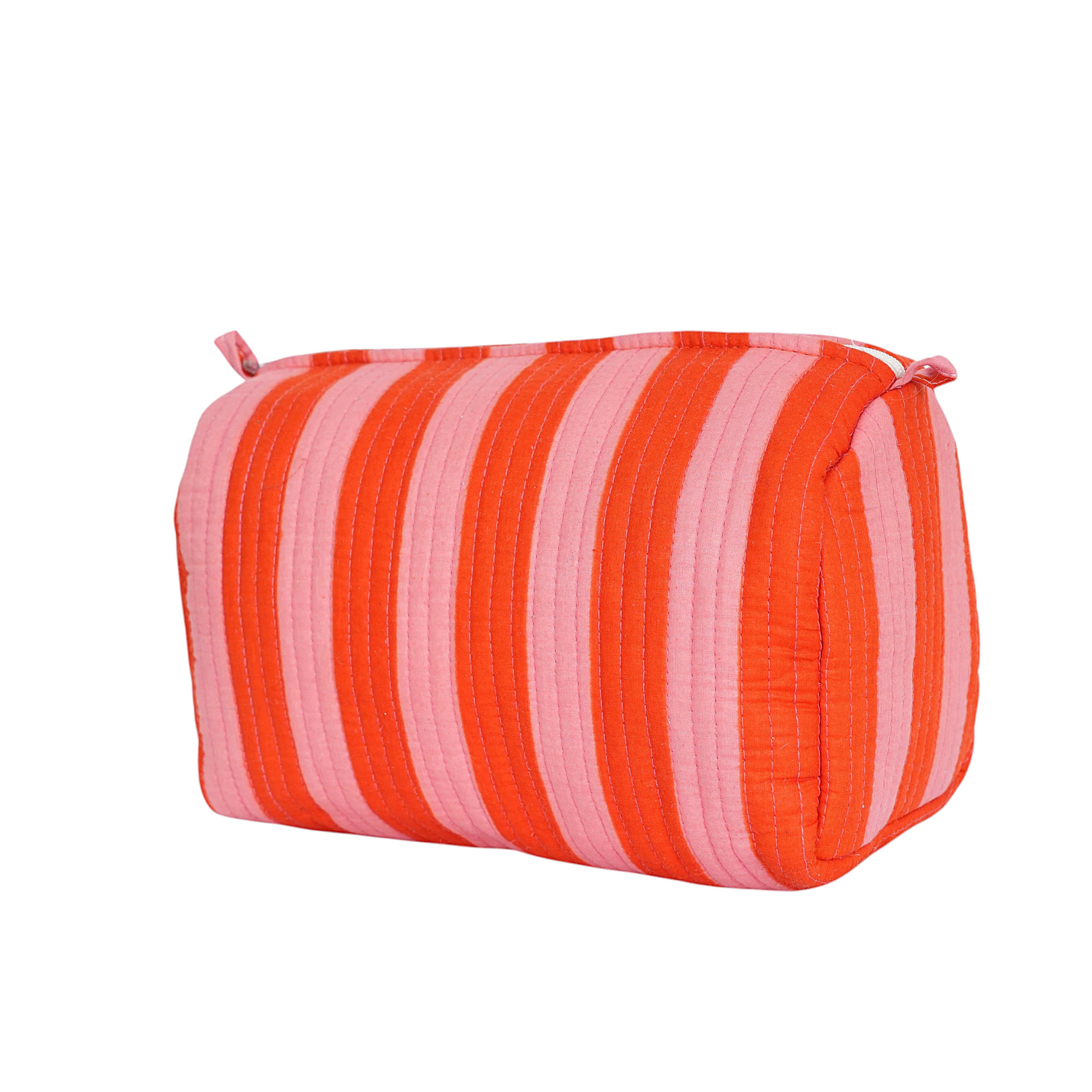 The Striped Travel Set — handmade hand block printed cotton travel pouch set, ethically made in Rajasthan, India