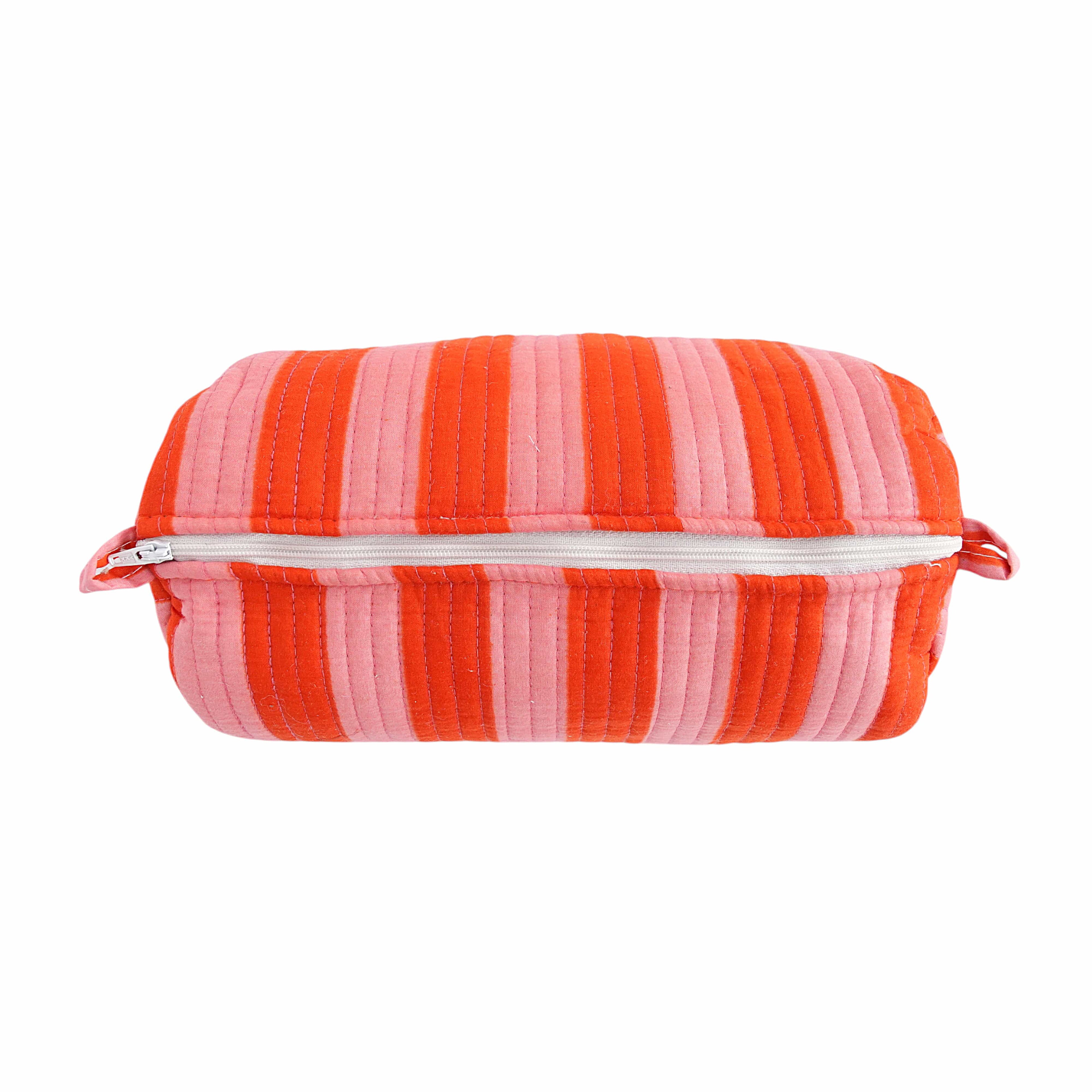 The Striped Travel Set — handmade hand block printed cotton travel pouch set, ethically made in Rajasthan, India