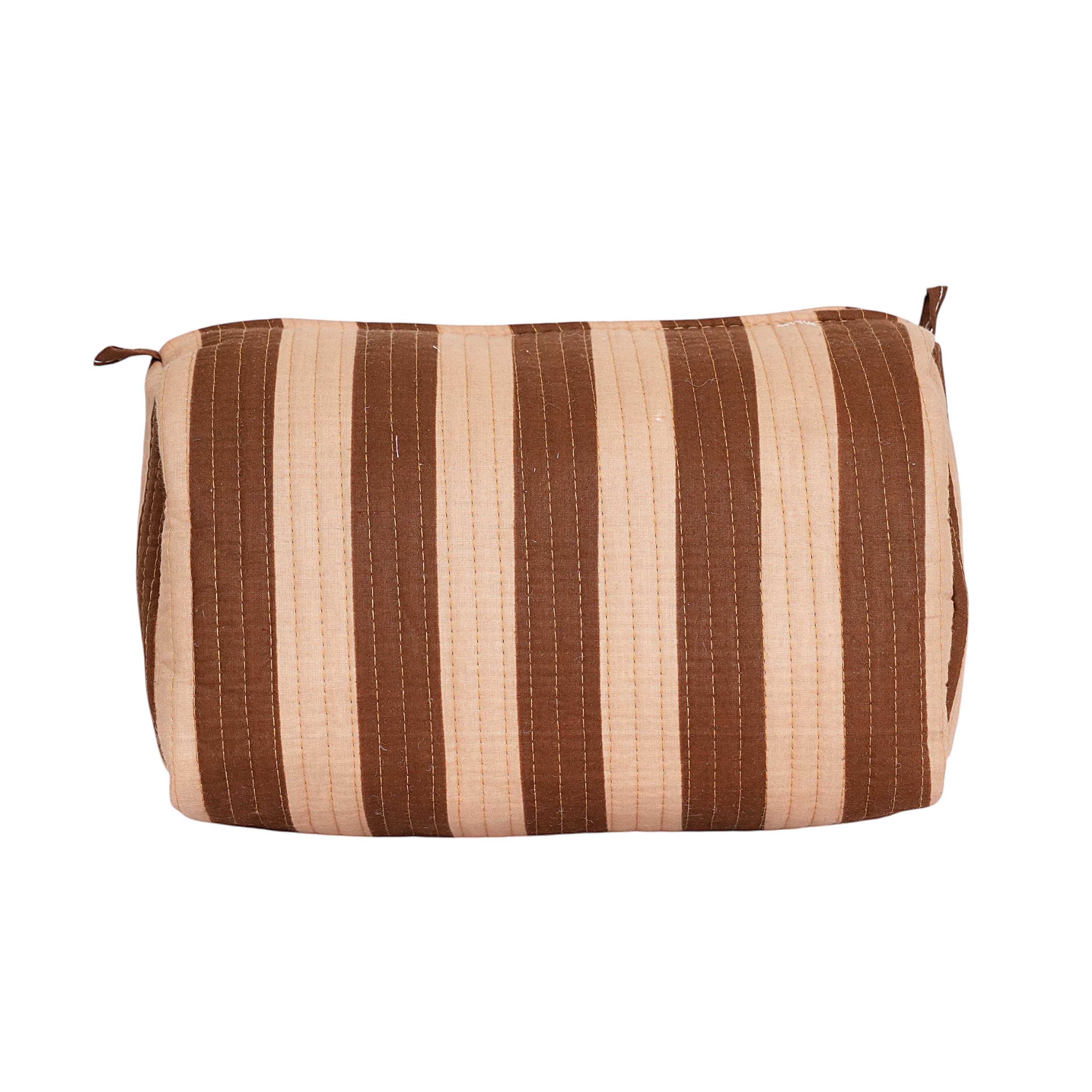 The Striped Travel Set — handmade hand block printed cotton travel pouch set, ethically made in Rajasthan, India