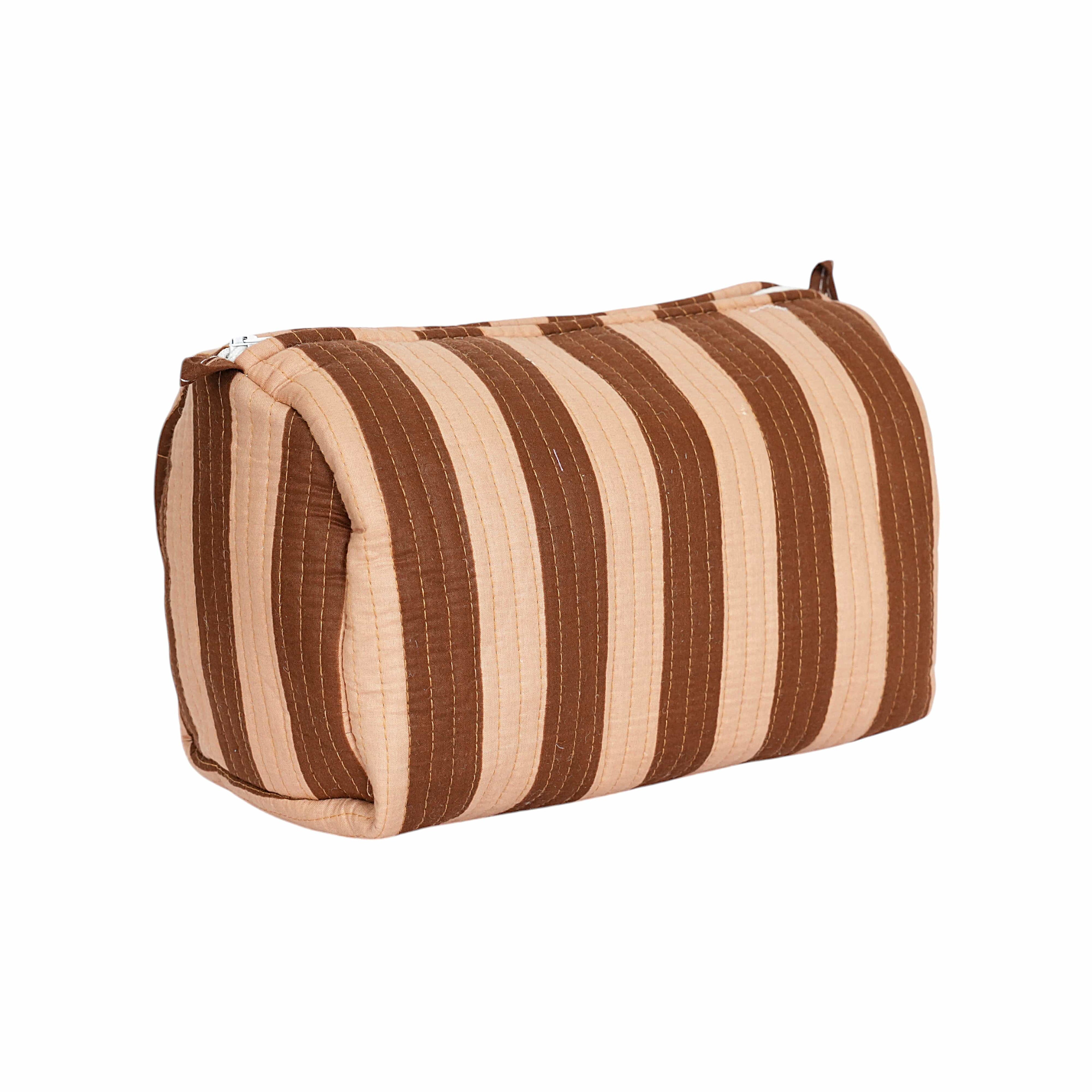 The Striped Travel Set — handmade hand block printed cotton travel pouch set, ethically made in Rajasthan, India