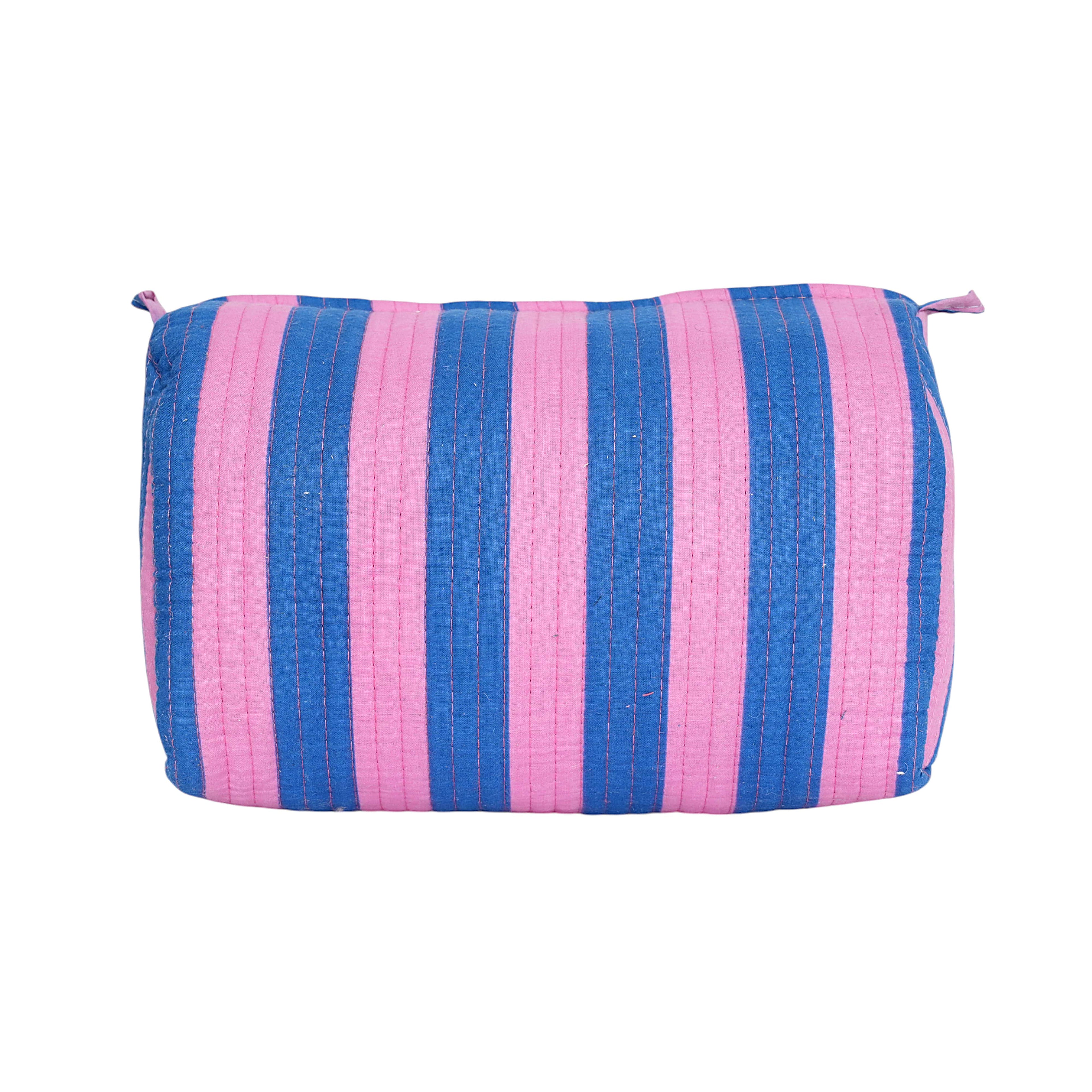 The Striped Travel Set — handmade hand block printed cotton travel pouch set, ethically made in Rajasthan, India