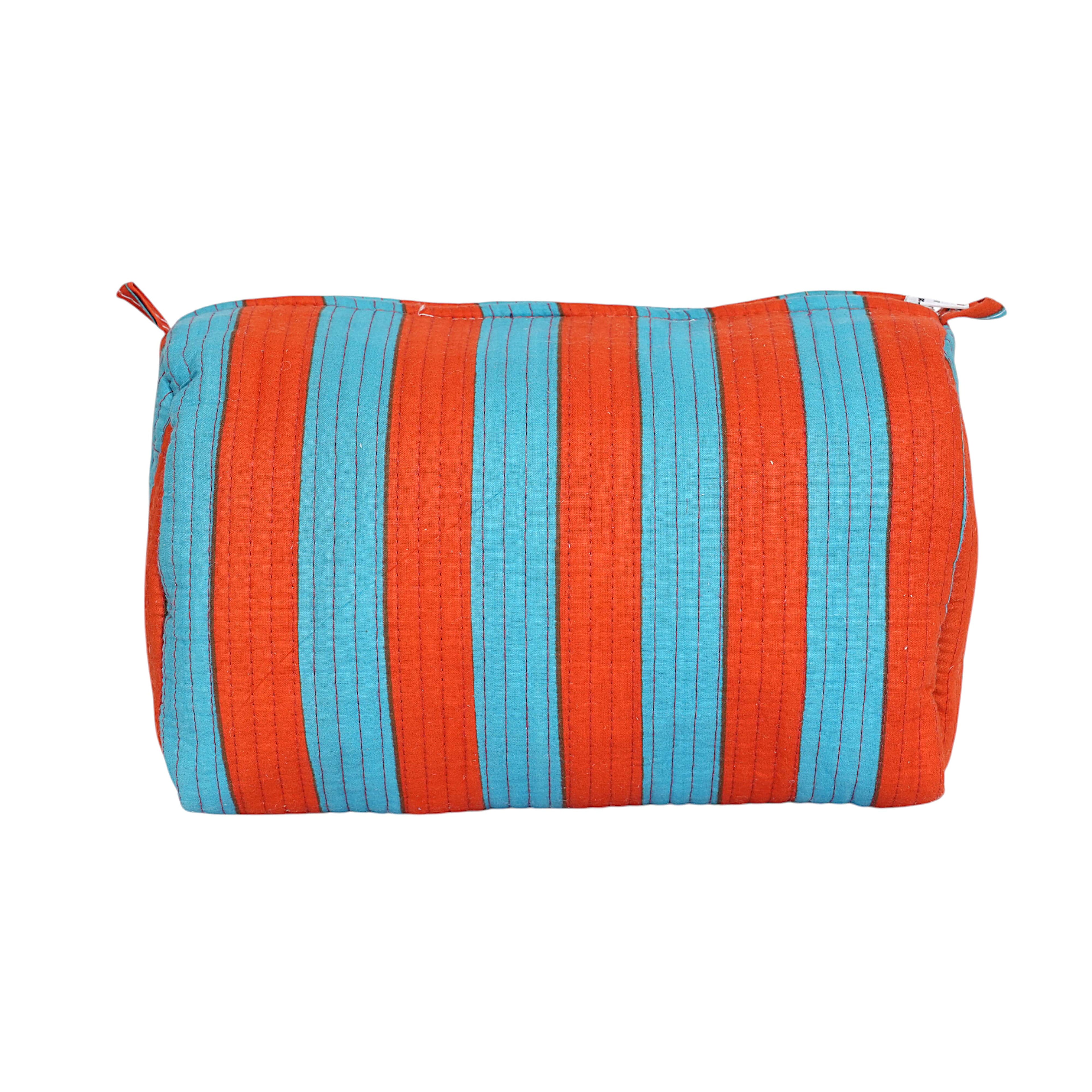 The Striped Travel Set — handmade hand block printed cotton travel pouch set, ethically made in Rajasthan, India