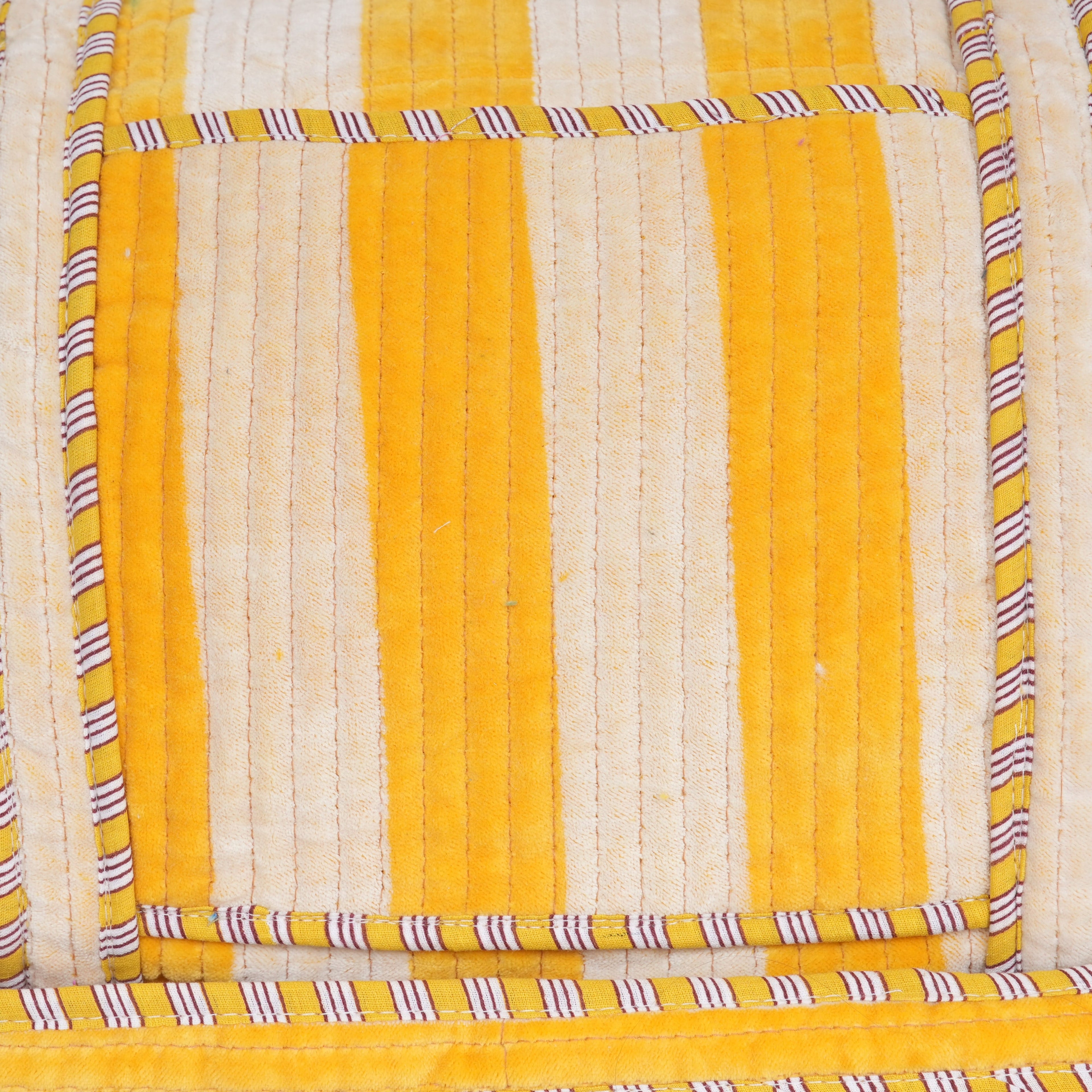 The Striped Velvet Weekender — handmade quilted velvet weekender bag, ethically made in Rajasthan, India