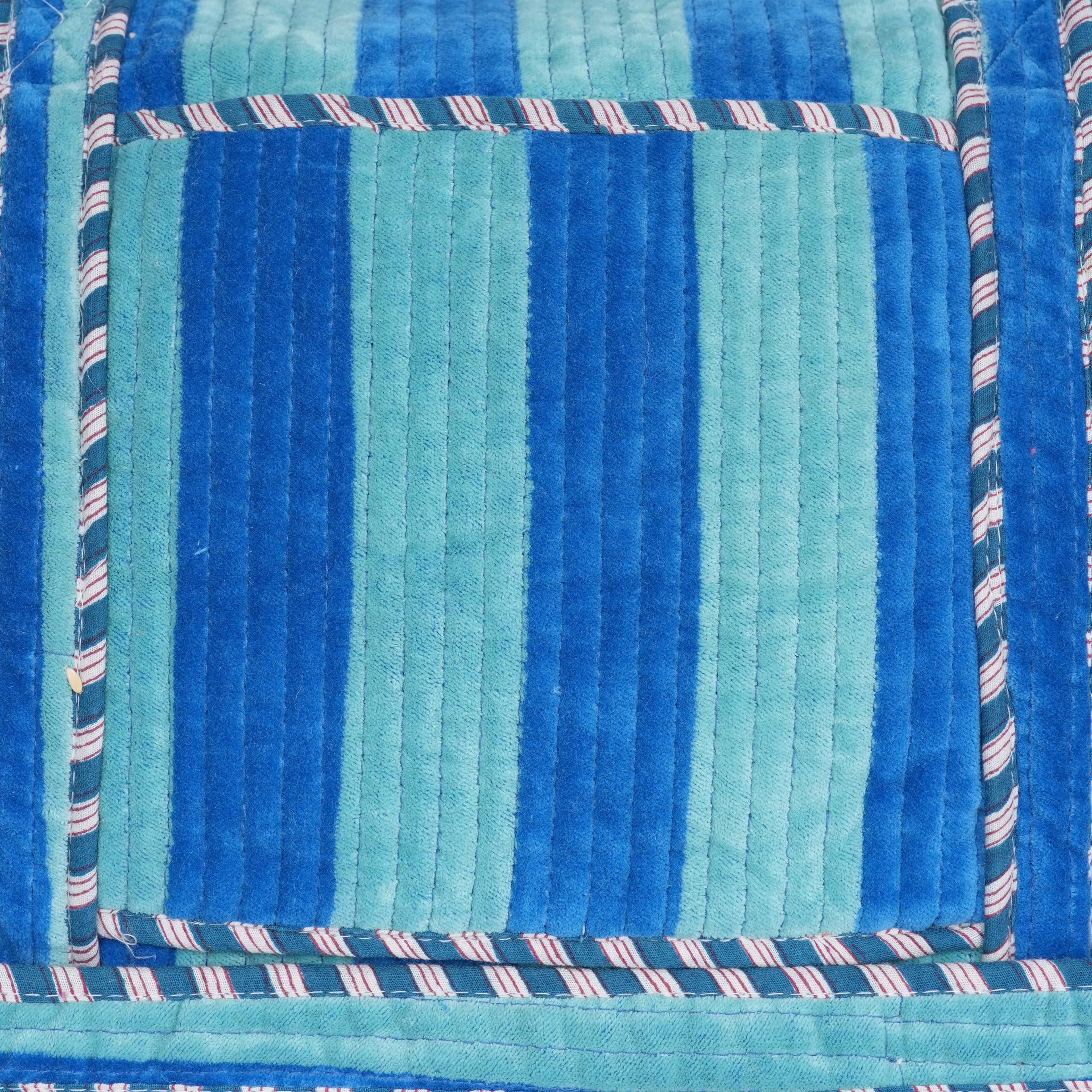 The Striped Velvet Weekender — handmade quilted velvet weekender bag, ethically made in Rajasthan, India