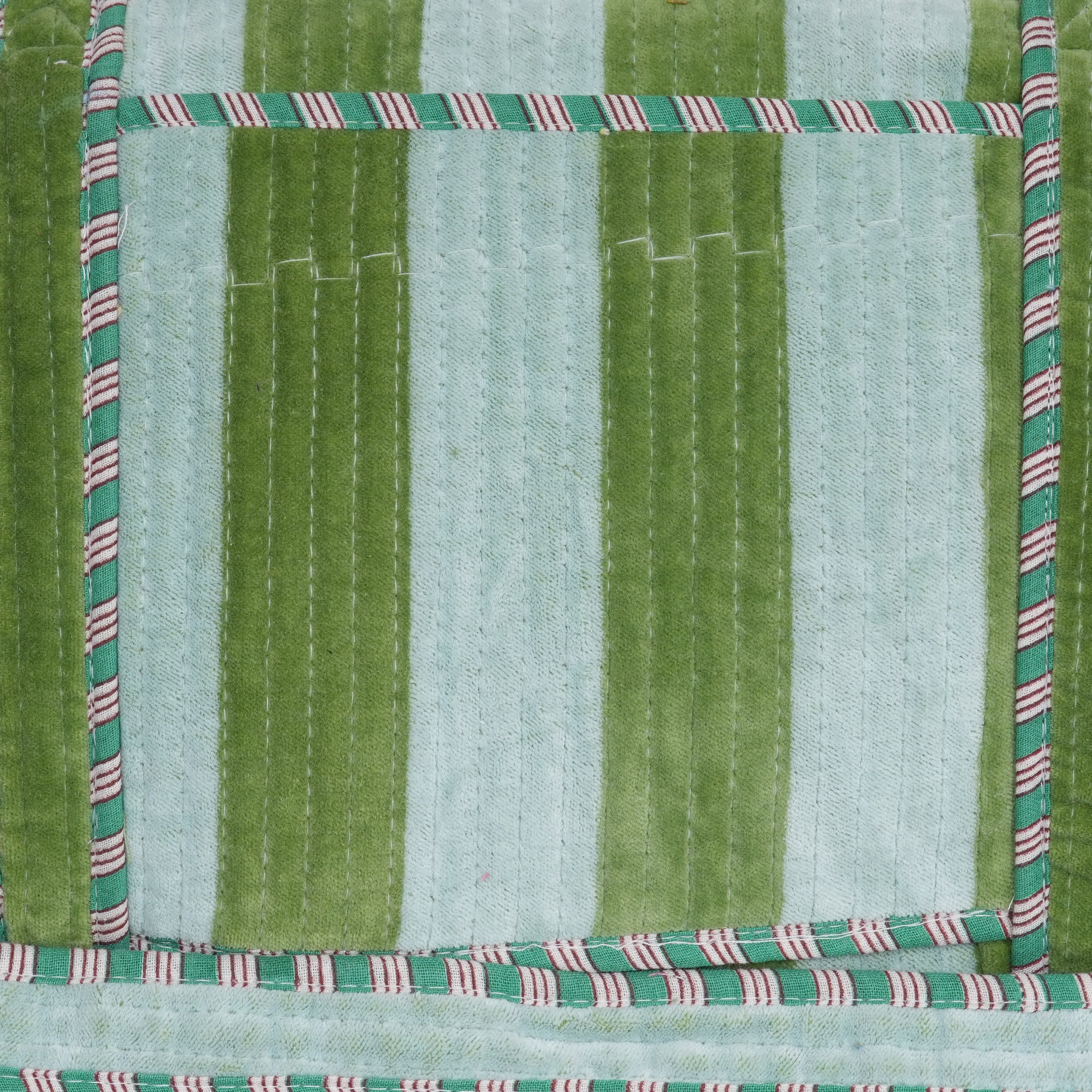 The Striped Velvet Weekender — handmade quilted velvet weekender bag, ethically made in Rajasthan, India