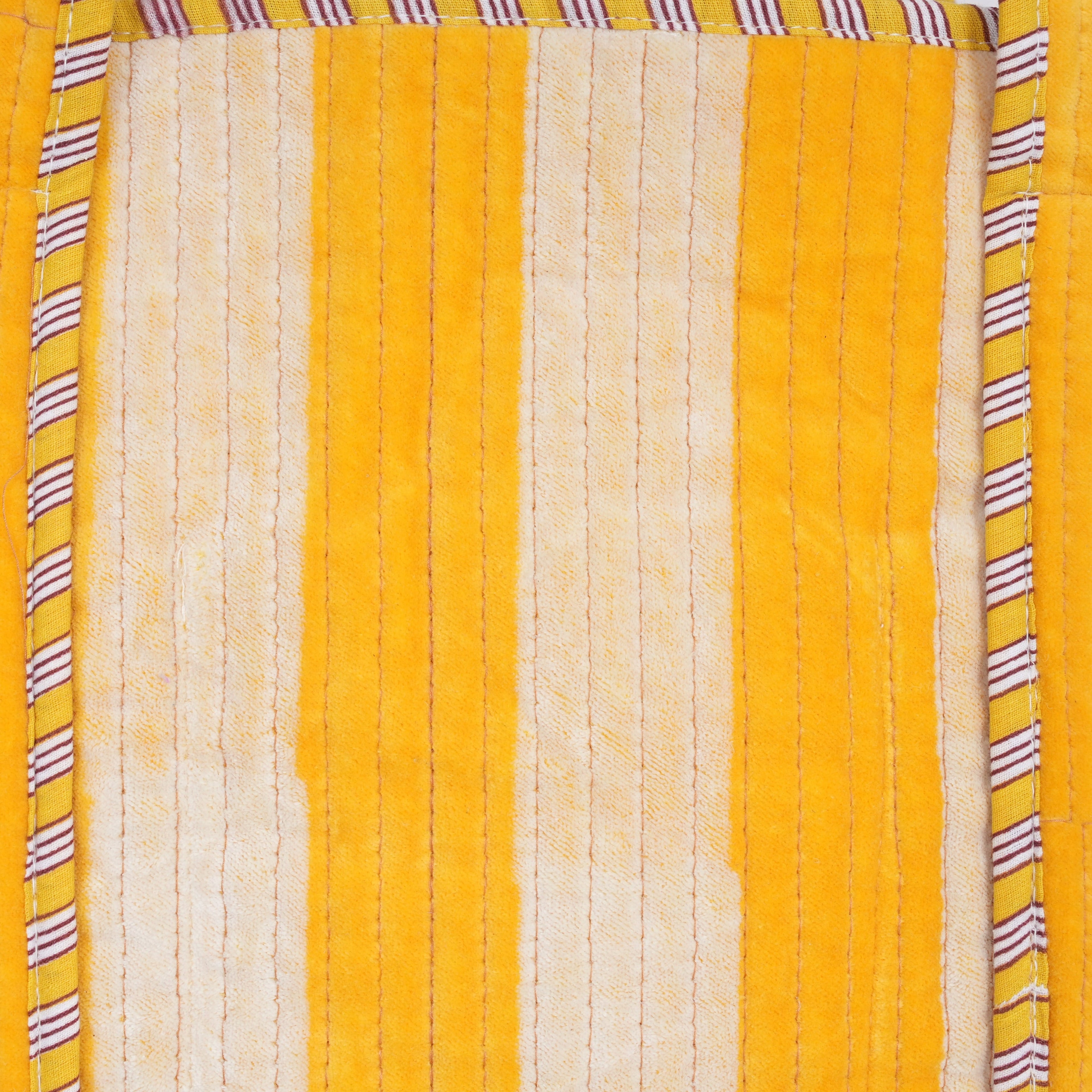 The Striped Velvet Tote — handmade quilted velvet tote bag, ethically made in Rajasthan, India