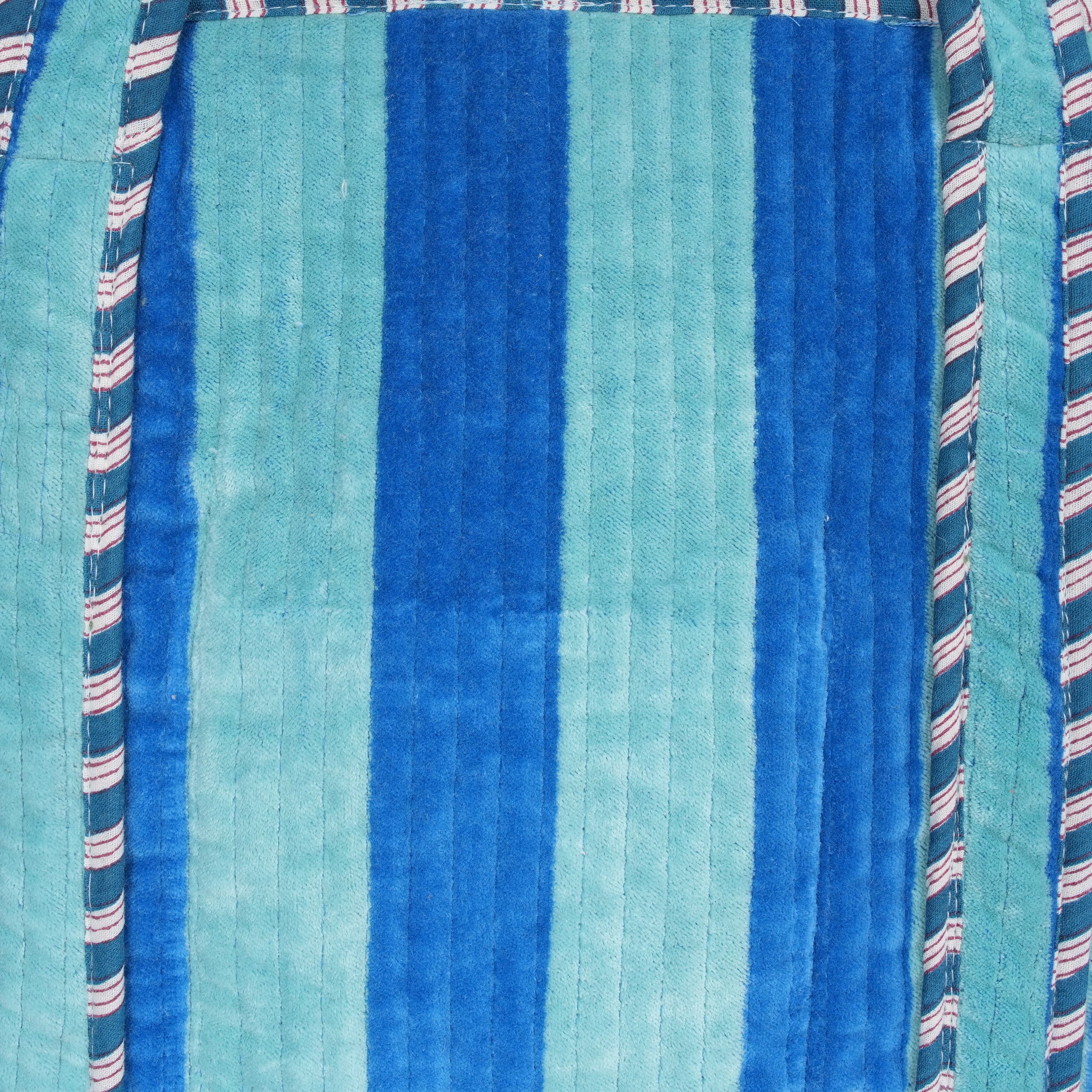 The Striped Velvet Tote — handmade quilted velvet tote bag, ethically made in Rajasthan, India