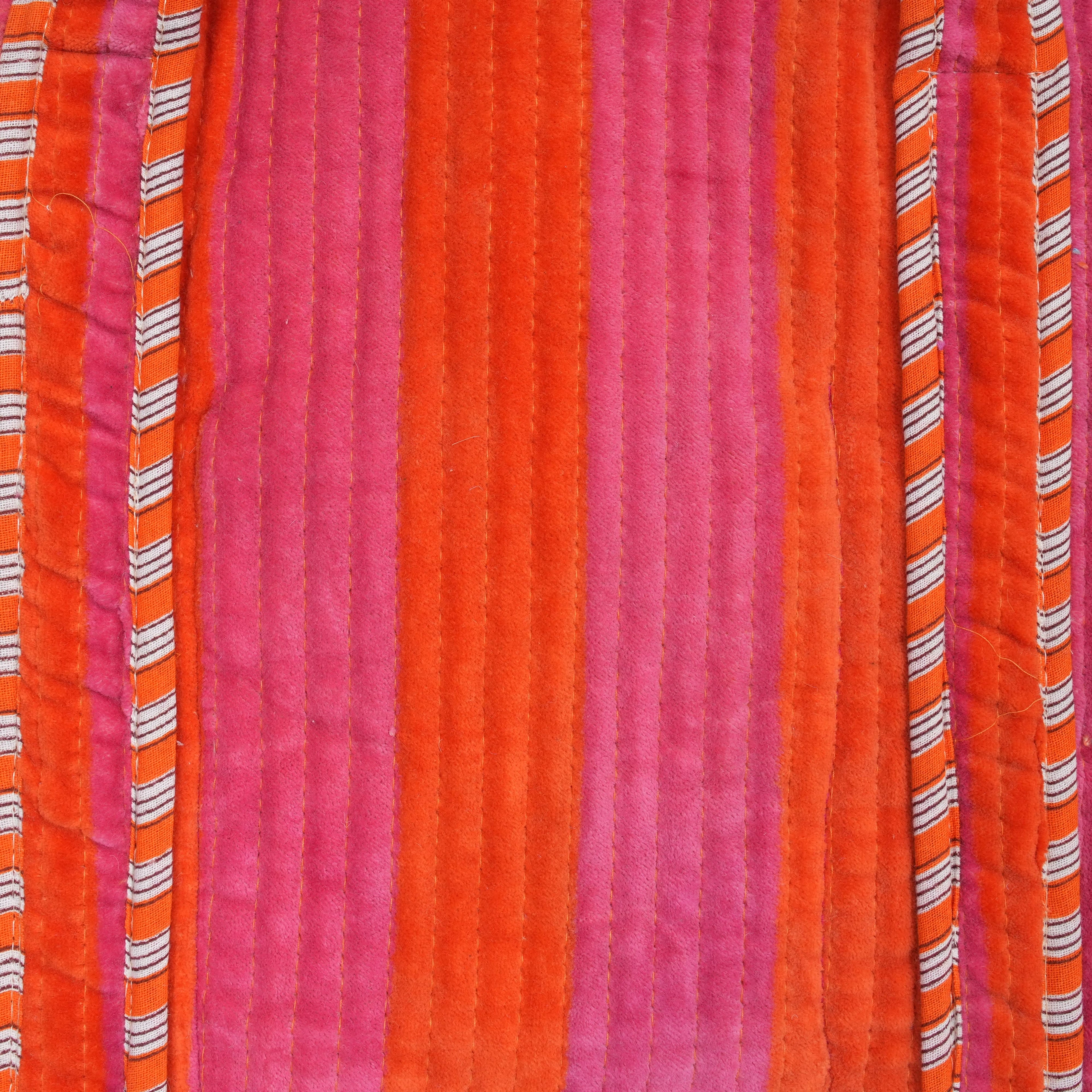 The Striped Velvet Tote — handmade quilted velvet tote bag, ethically made in Rajasthan, India