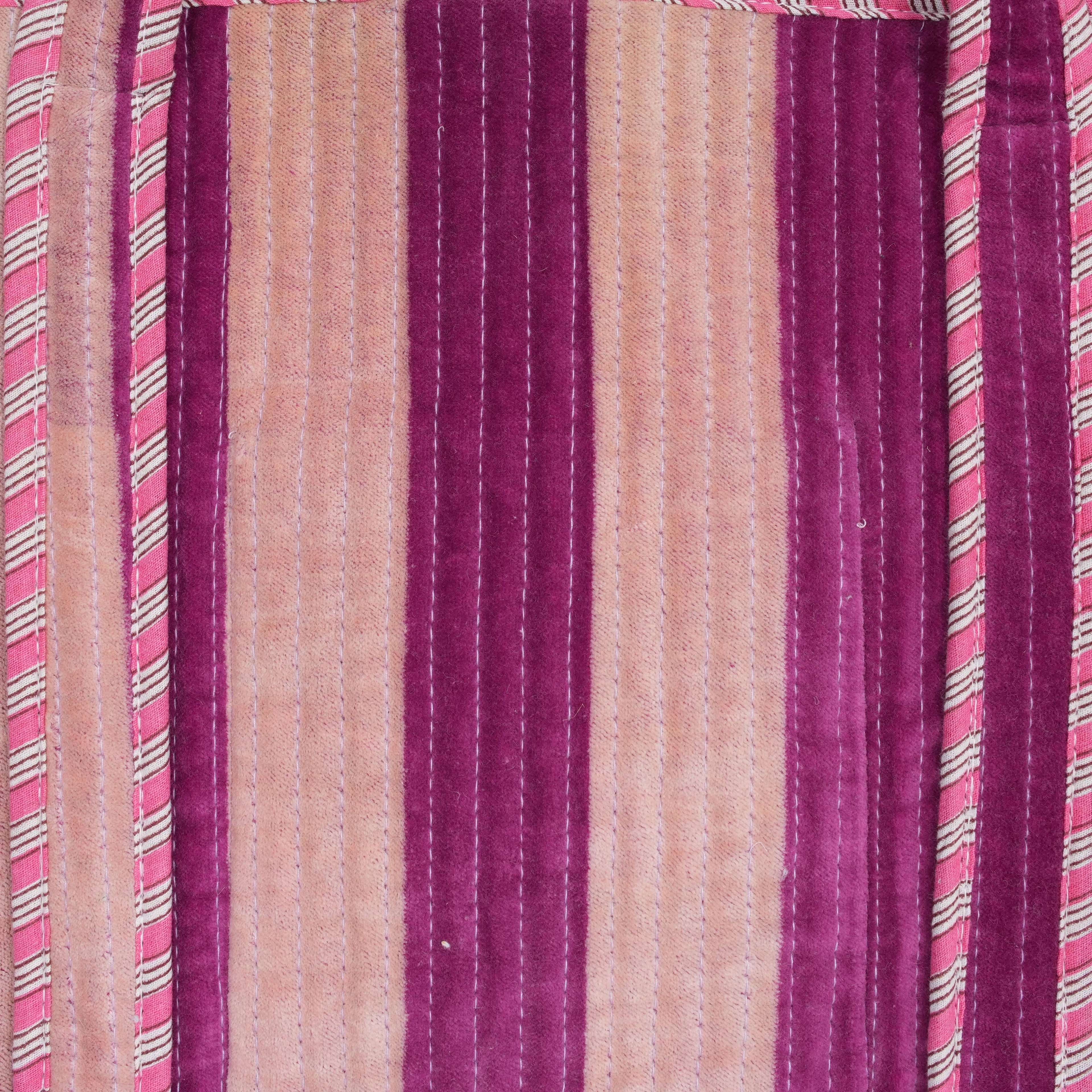 The Striped Velvet Tote — handmade quilted velvet tote bag, ethically made in Rajasthan, India