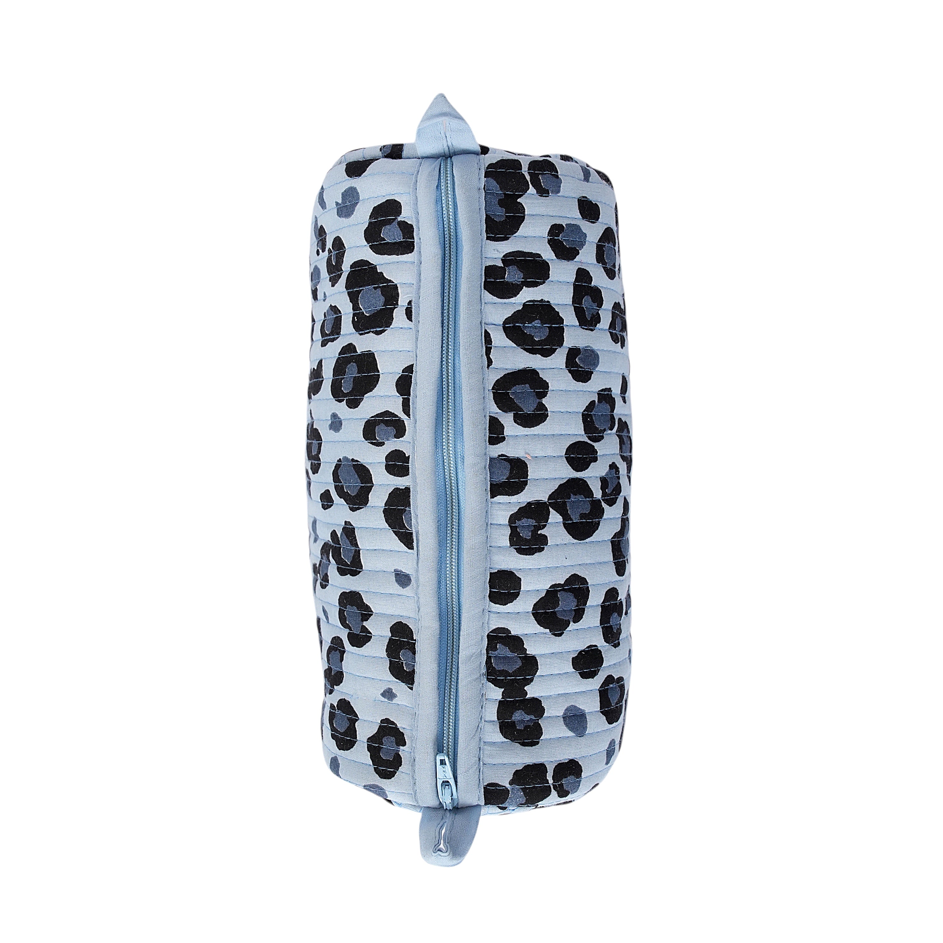 The Leopard 3-Piece Travel Set — handmade hand-block-printed cotton three-piece travel pouch set with our signature leopard print, ethically made in Rajasthan, India