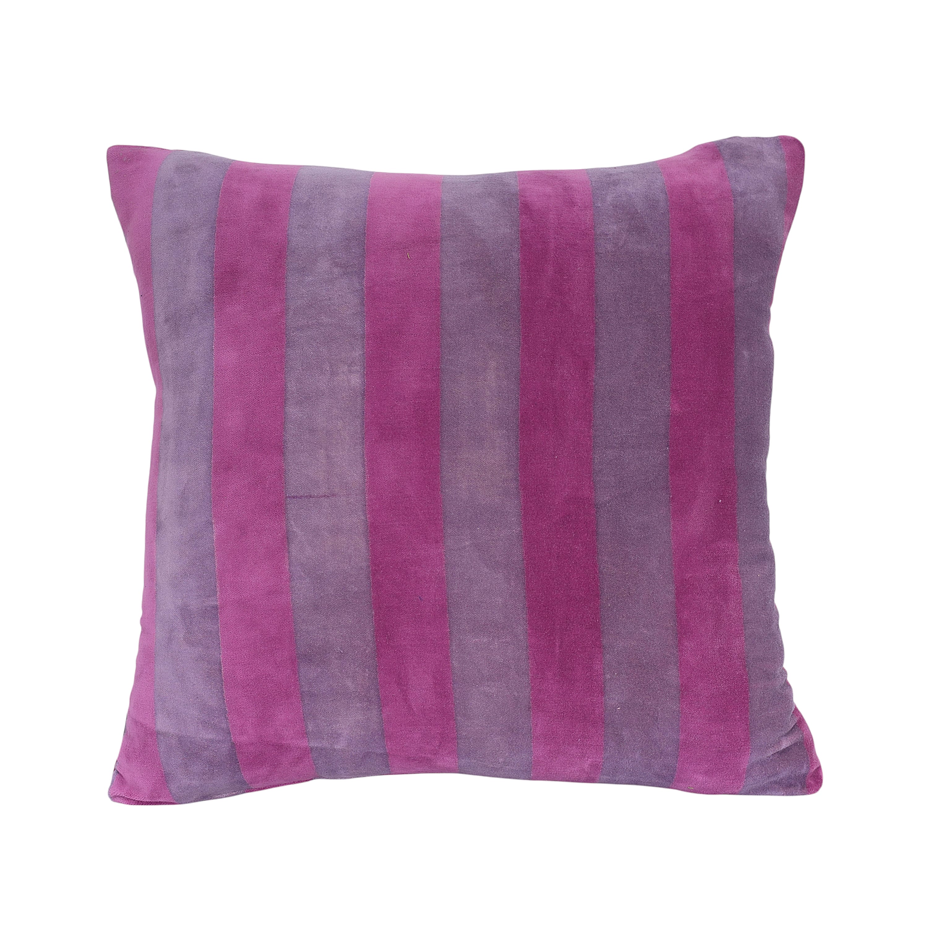 The Striped Velvet Cushion — handmade quilted velvet cushion cover, ethically made in Rajasthan, India