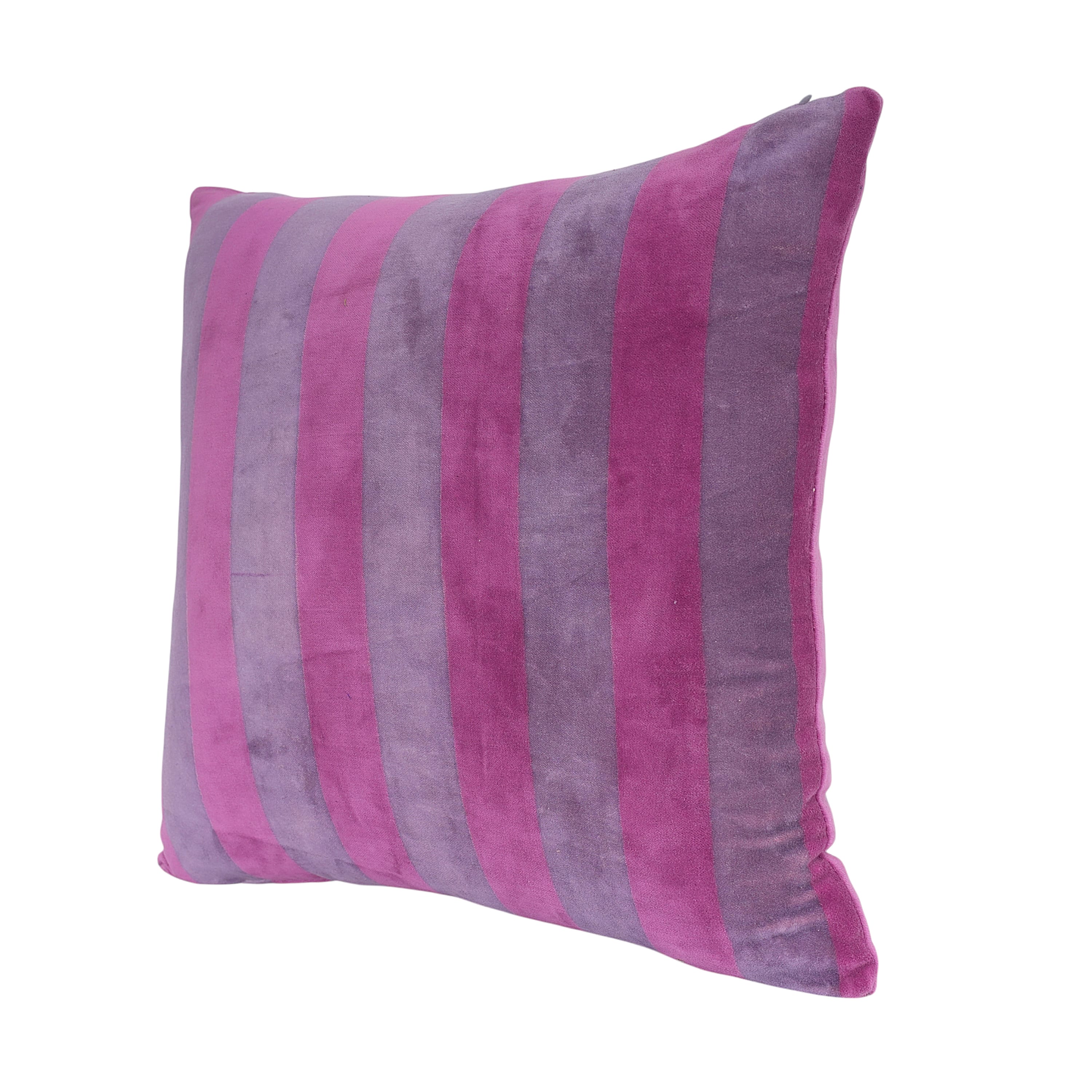 The Striped Velvet Cushion — handmade quilted velvet cushion cover, ethically made in Rajasthan, India