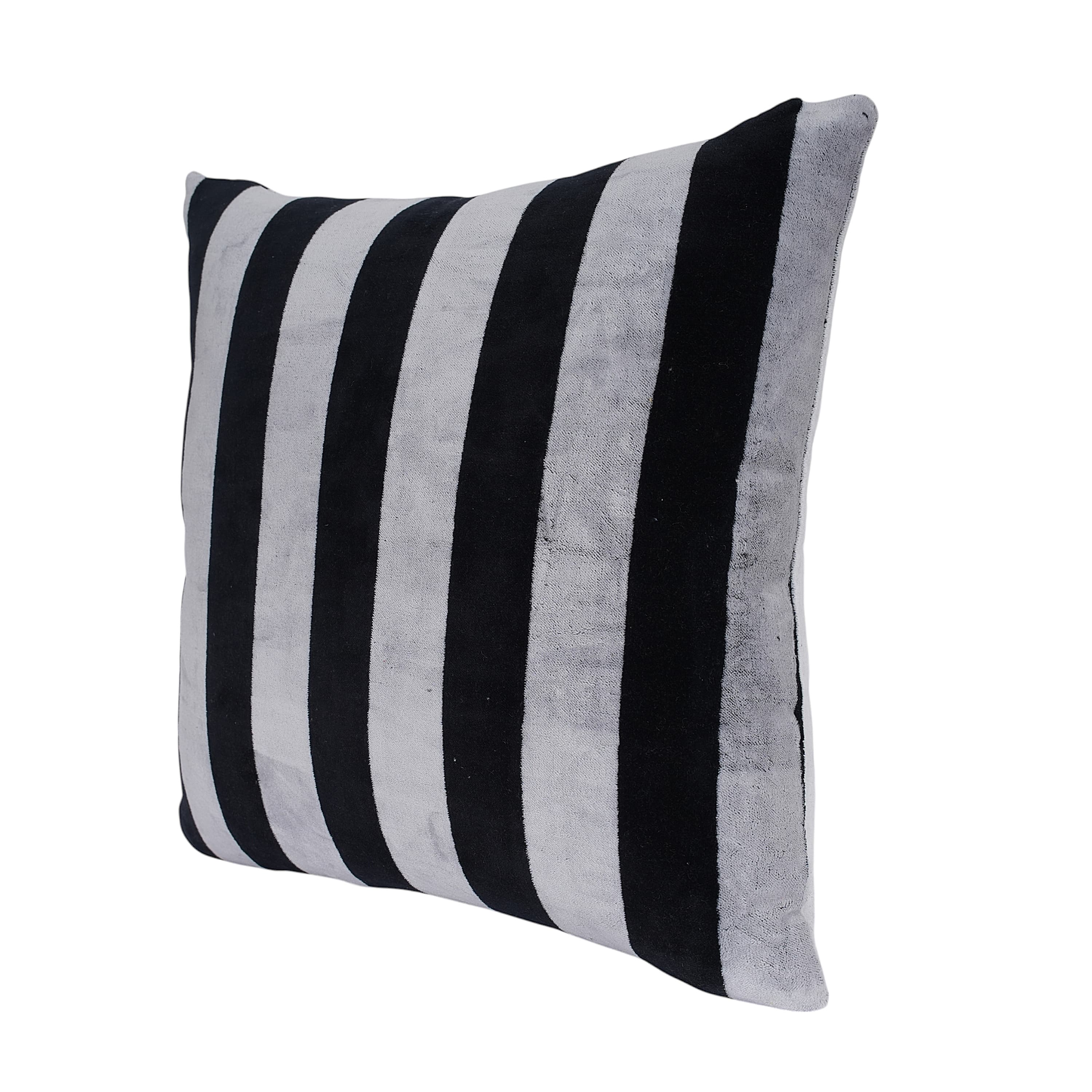 The Striped Velvet Cushion — handmade quilted velvet cushion cover, ethically made in Rajasthan, India