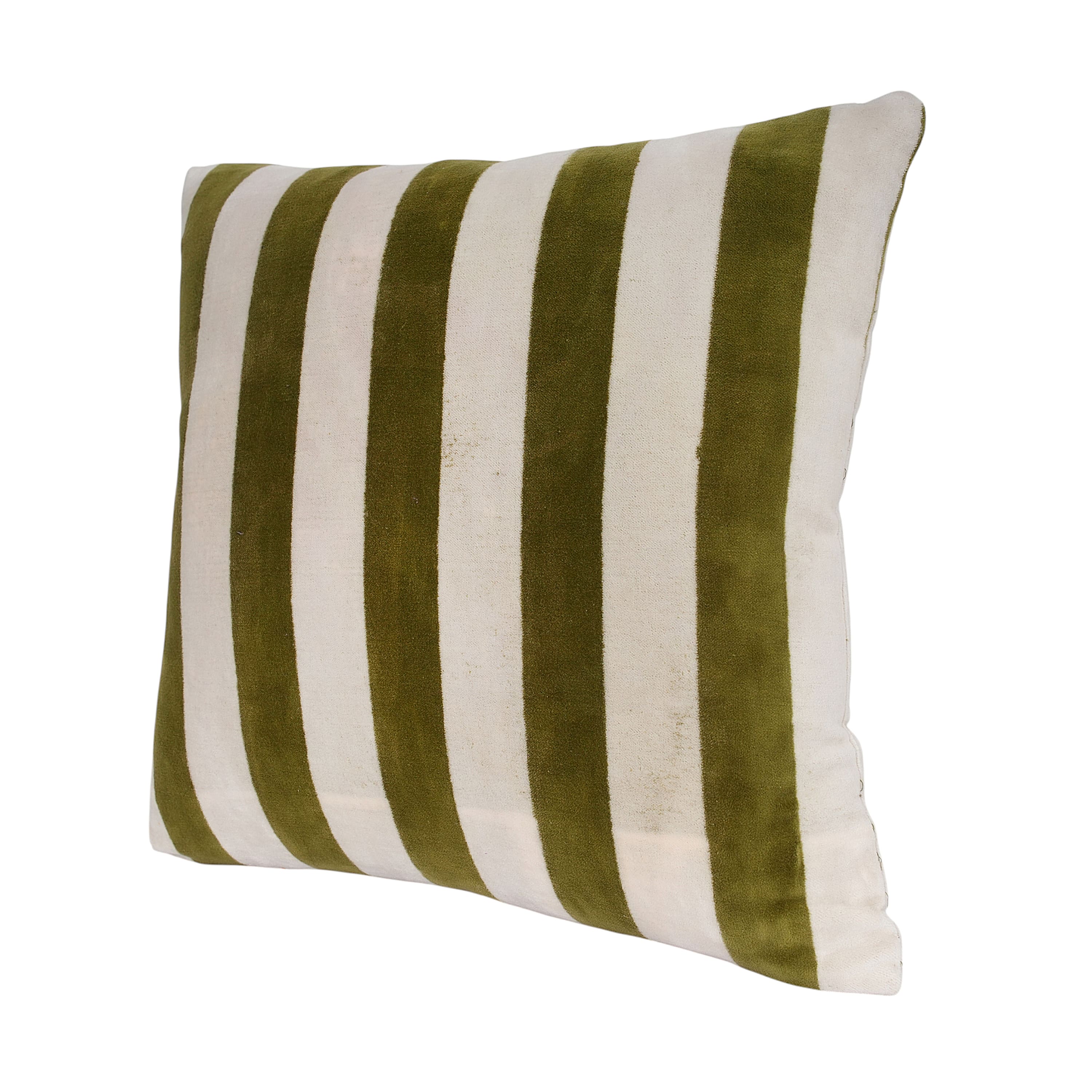 The Striped Velvet Cushion — handmade quilted velvet cushion cover, ethically made in Rajasthan, India