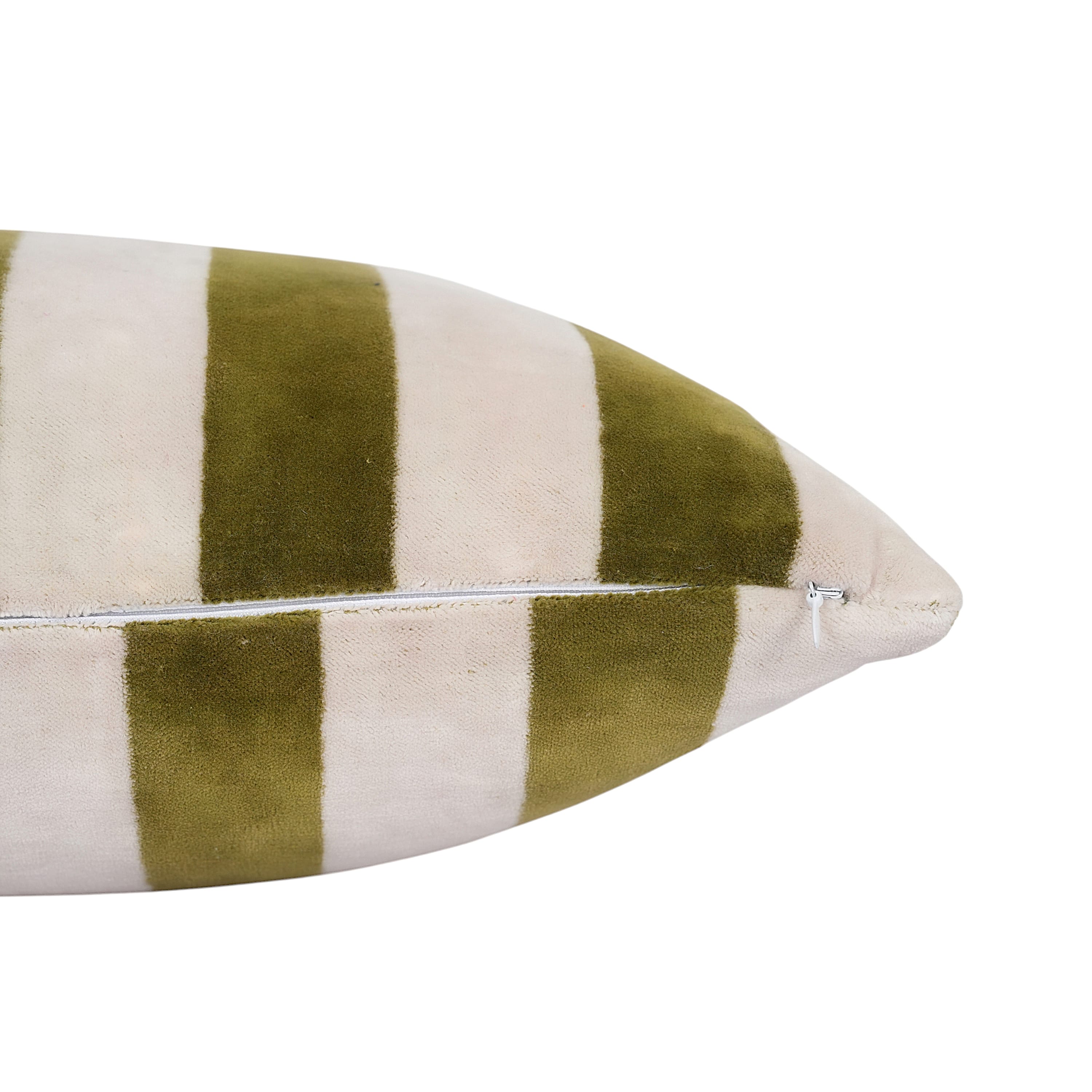 The Striped Velvet Cushion — handmade quilted velvet cushion cover, ethically made in Rajasthan, India
