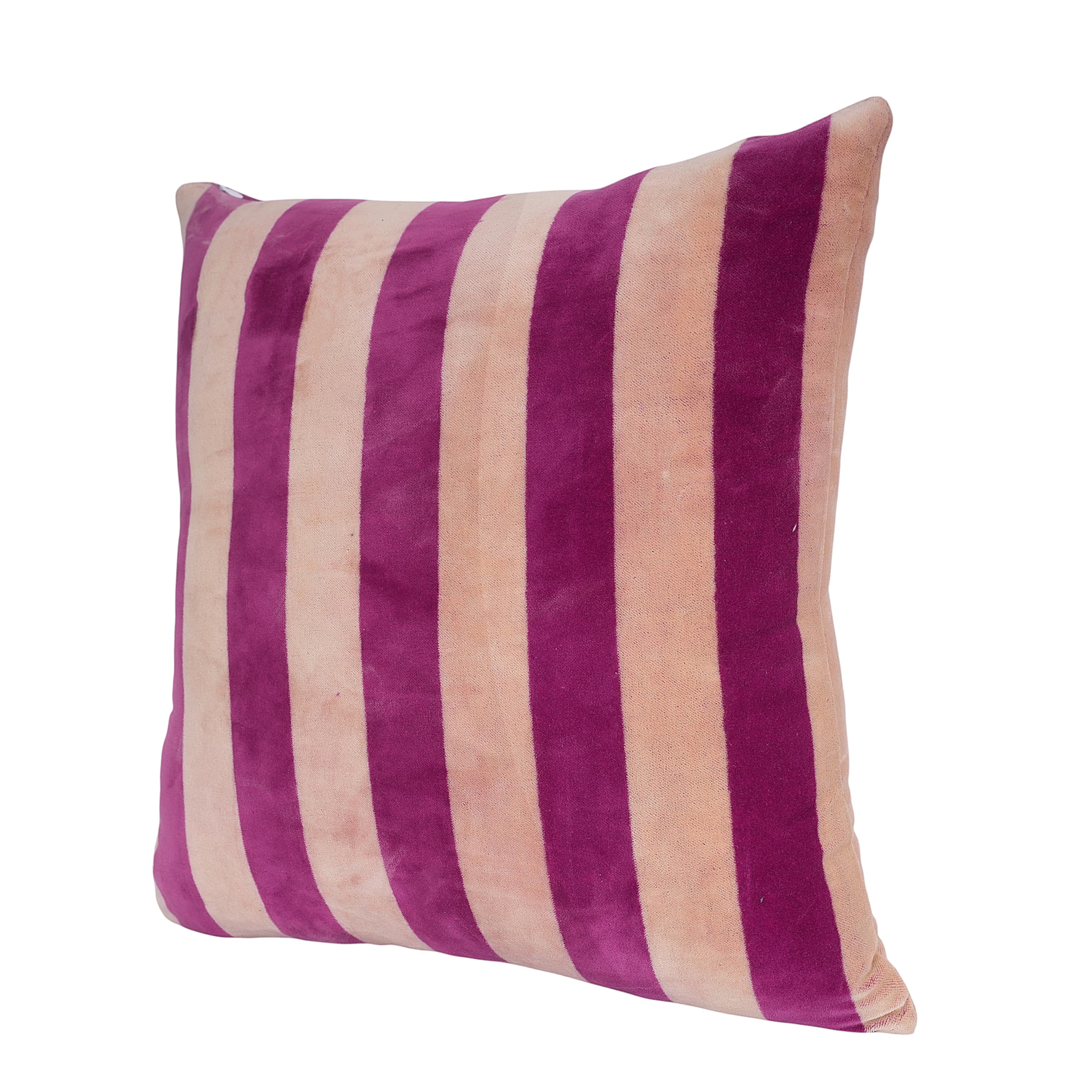 The Striped Velvet Cushion — handmade quilted velvet cushion cover, ethically made in Rajasthan, India