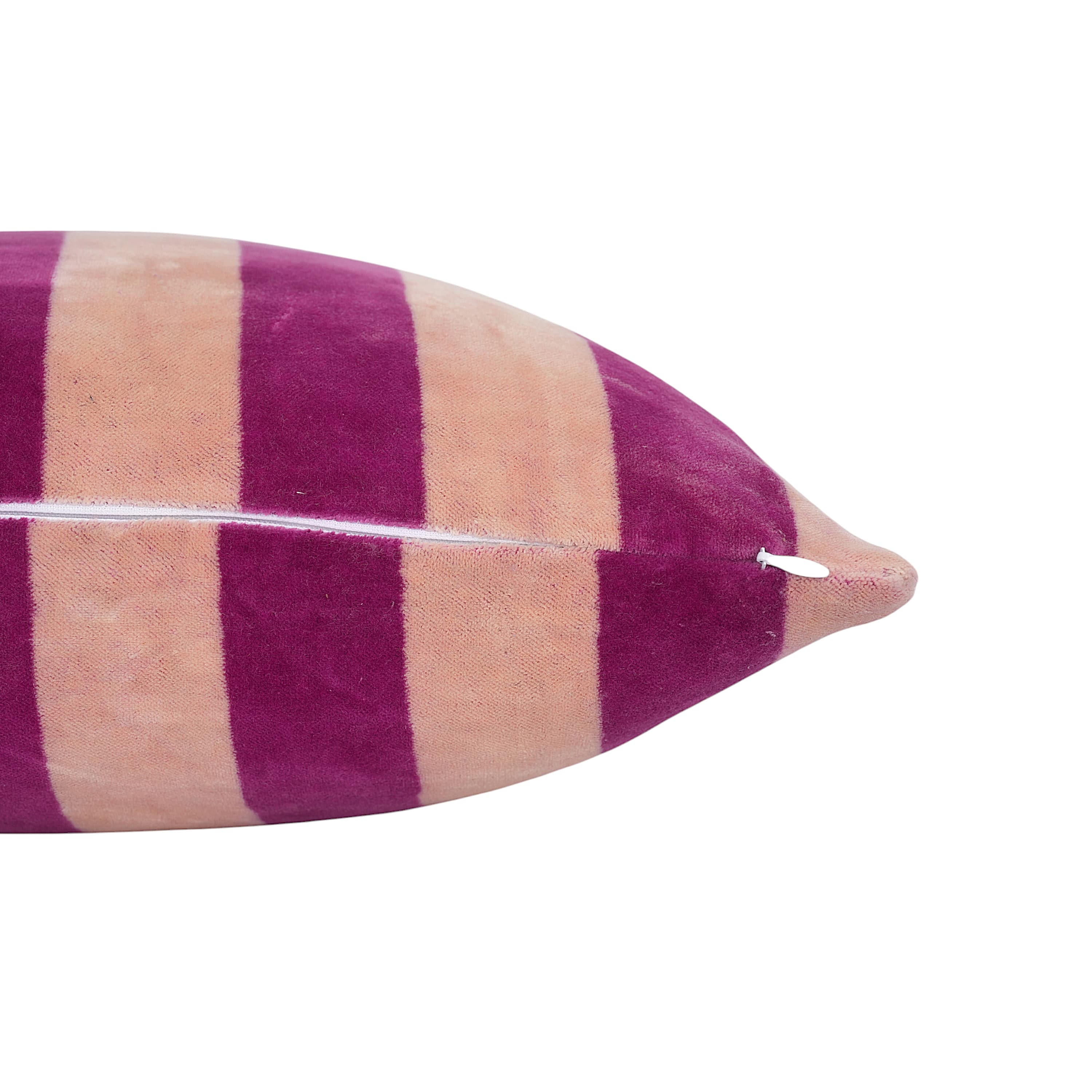 The Striped Velvet Cushion — handmade quilted velvet cushion cover, ethically made in Rajasthan, India