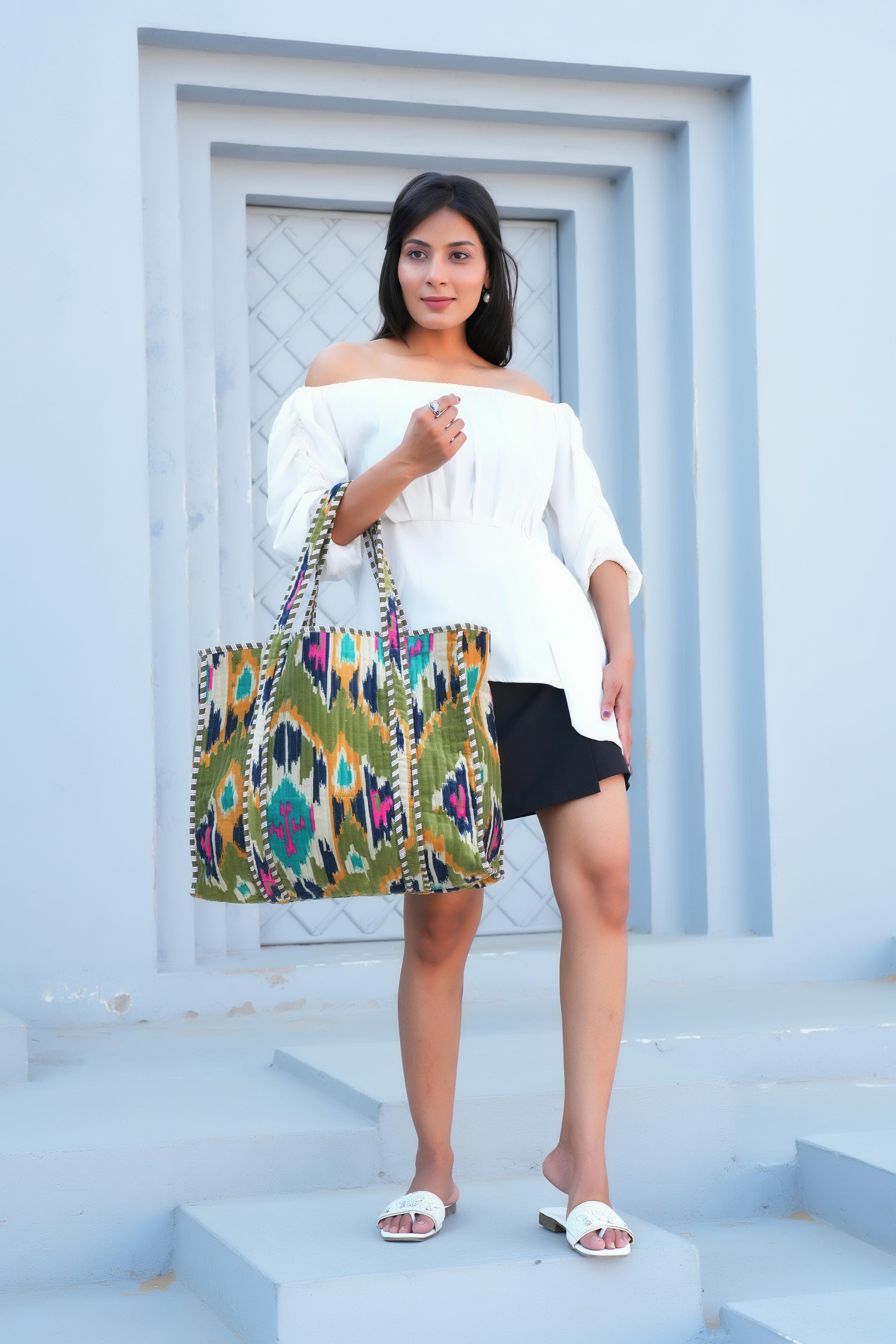 The Ikat Tote in Velvet