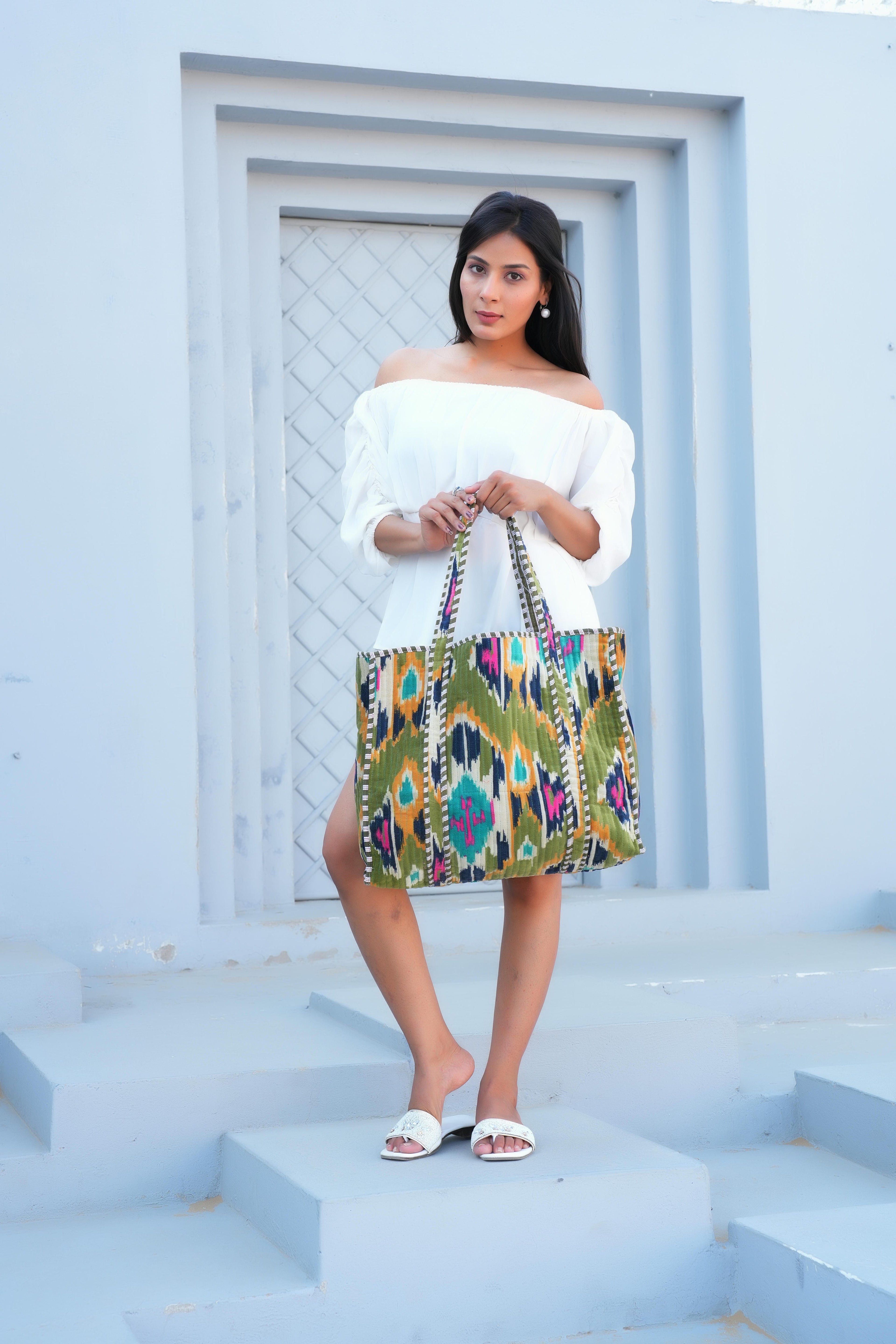 The Ikat Tote in Velvet