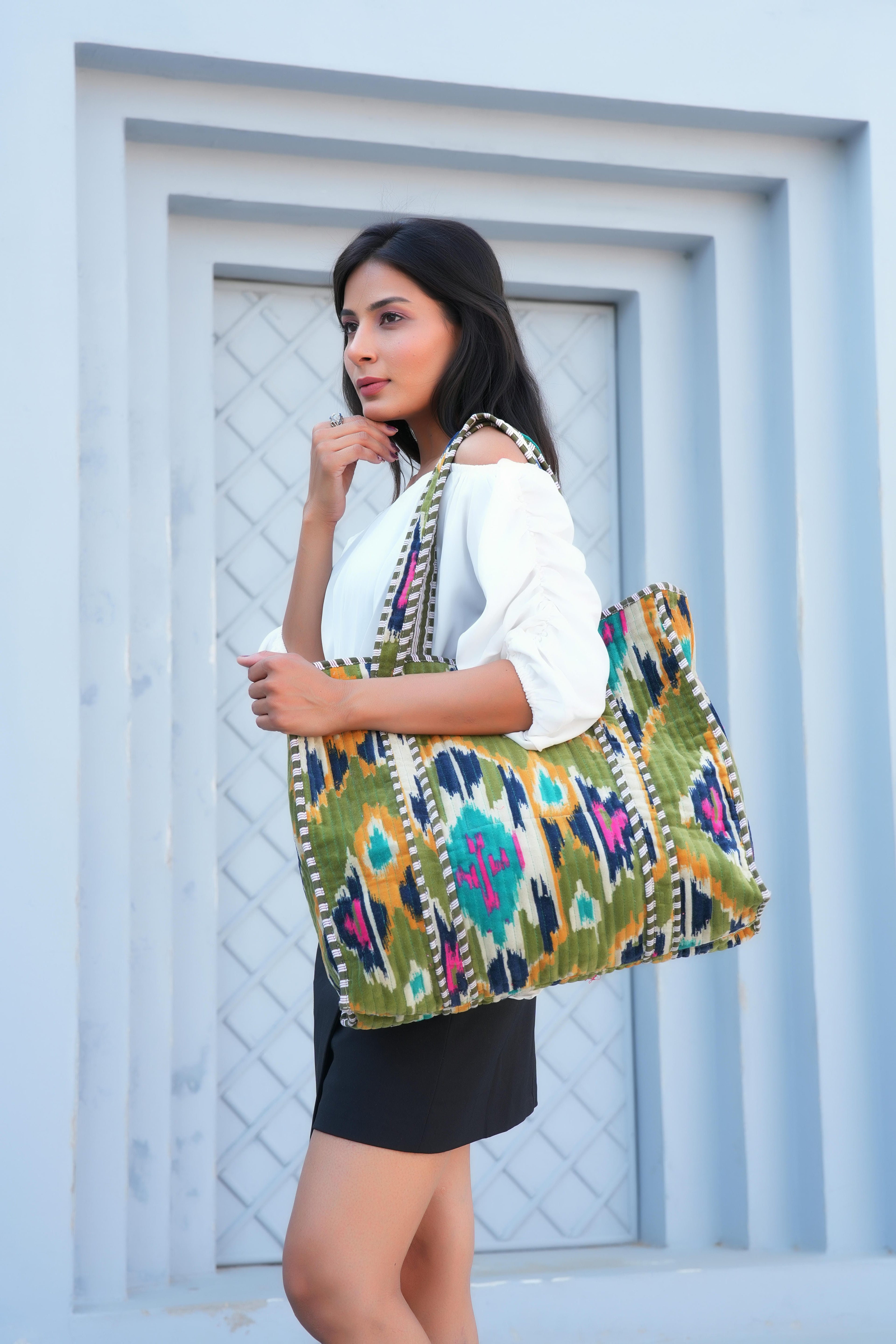 The Ikat Tote in Velvet