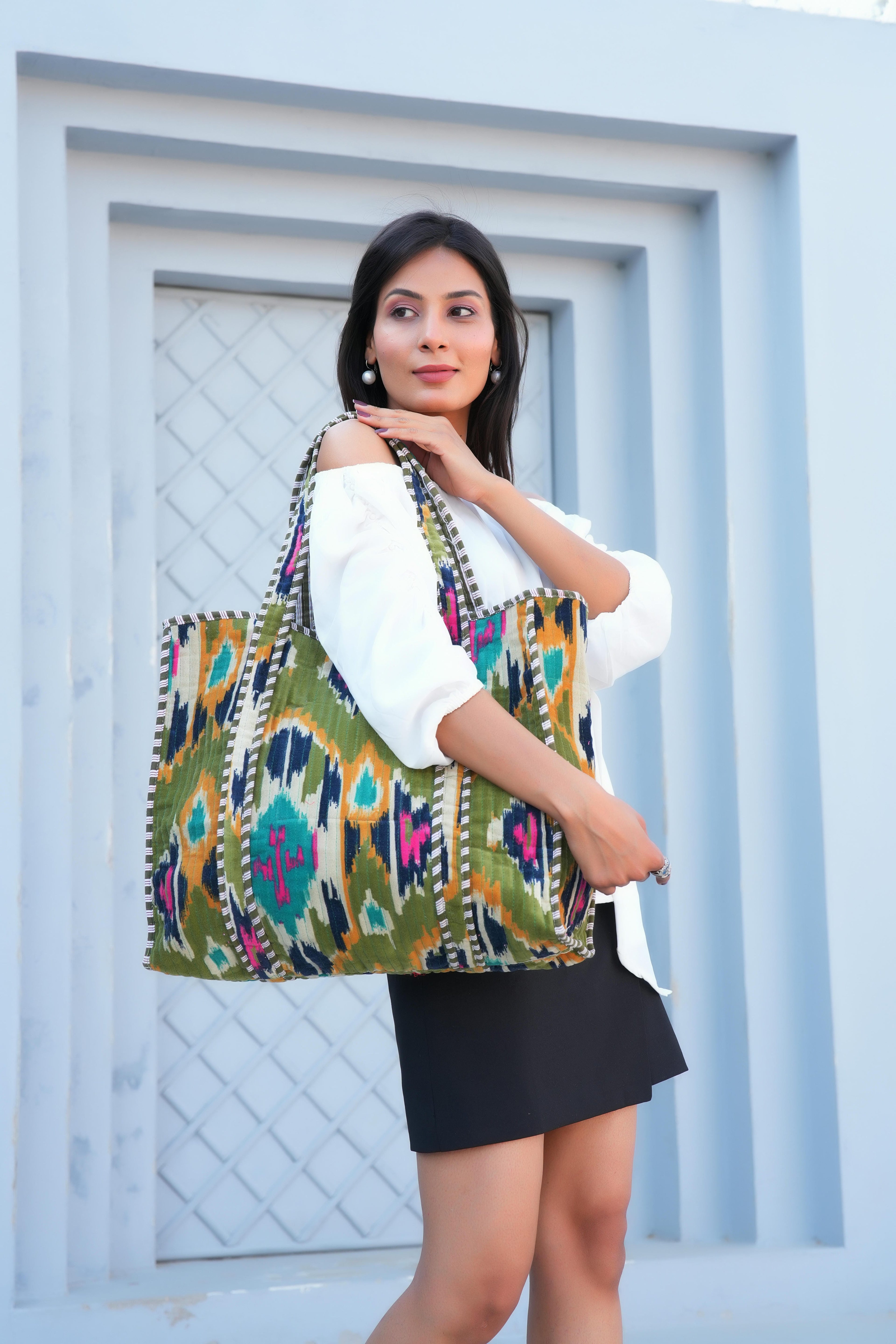The Ikat Tote in Velvet