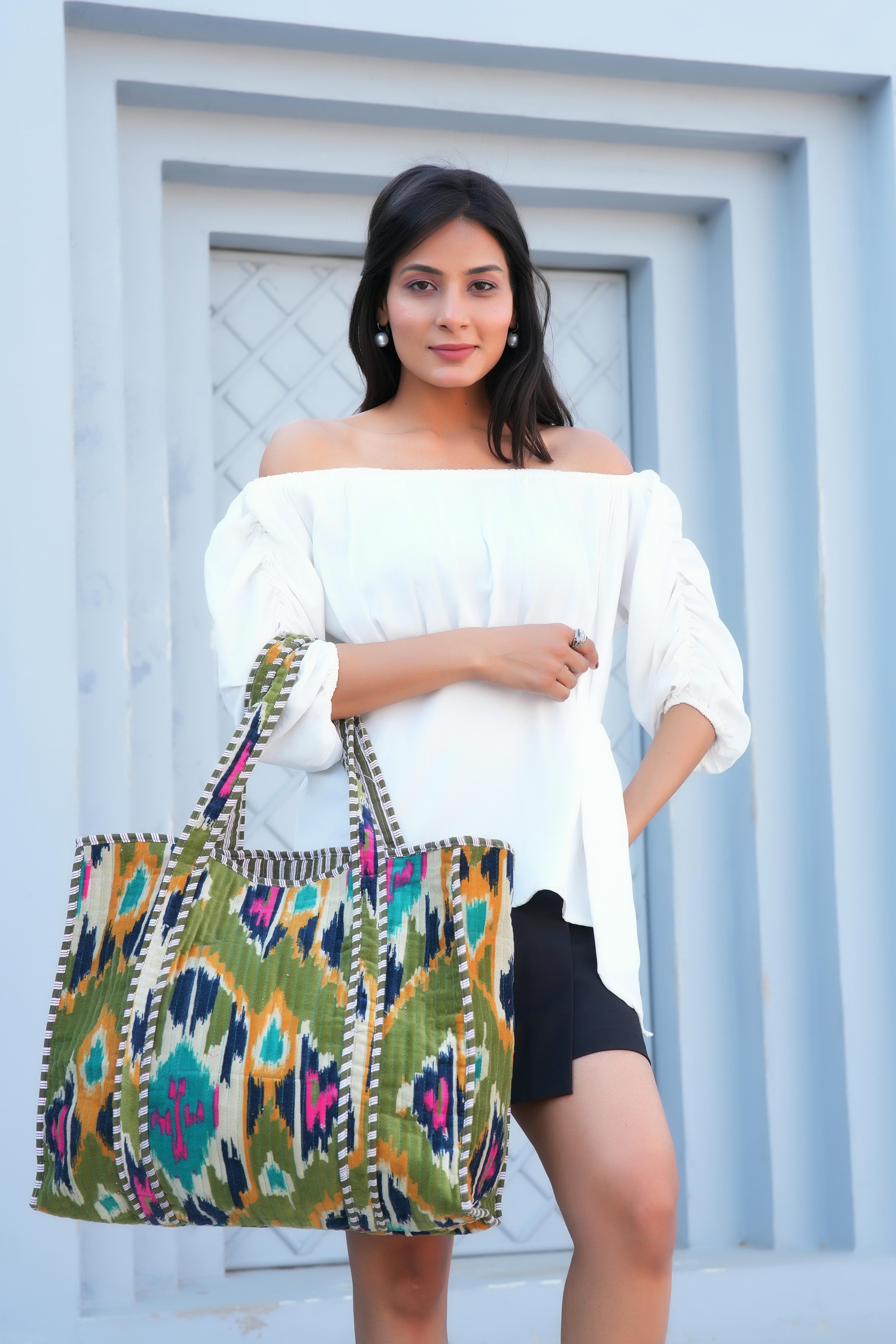 The Ikat Tote in Velvet