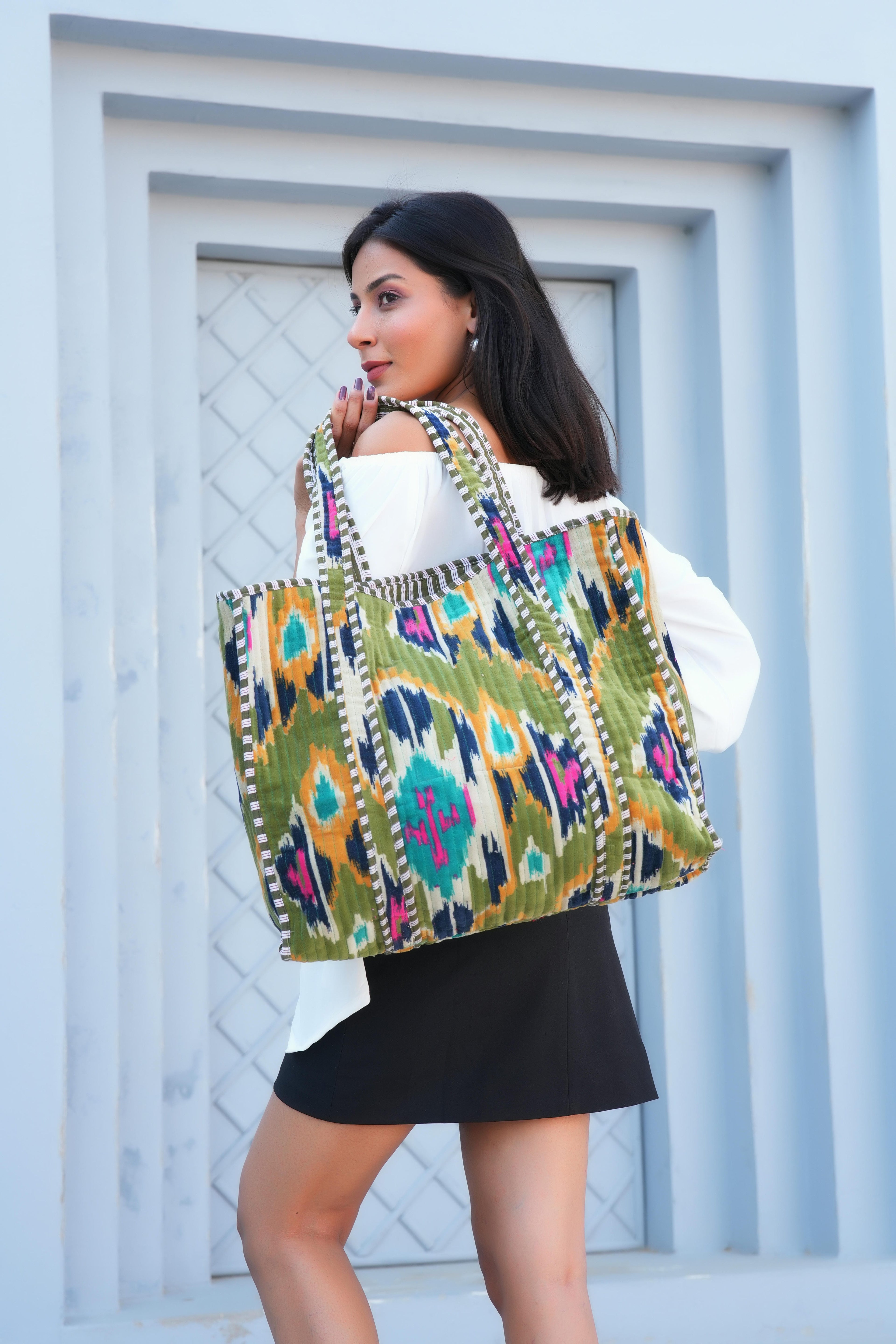 The Ikat Tote in Velvet