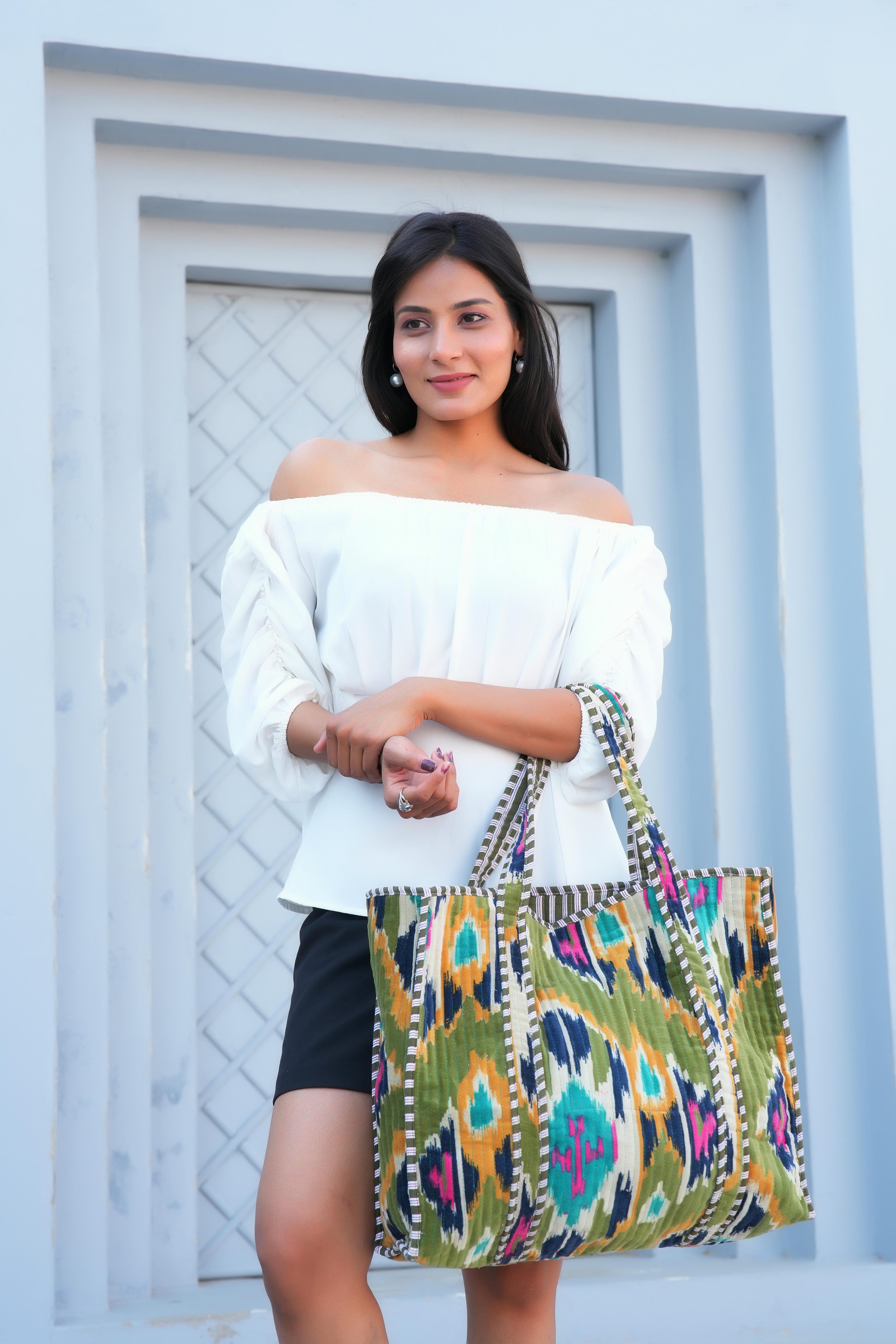 The Ikat Tote in Velvet