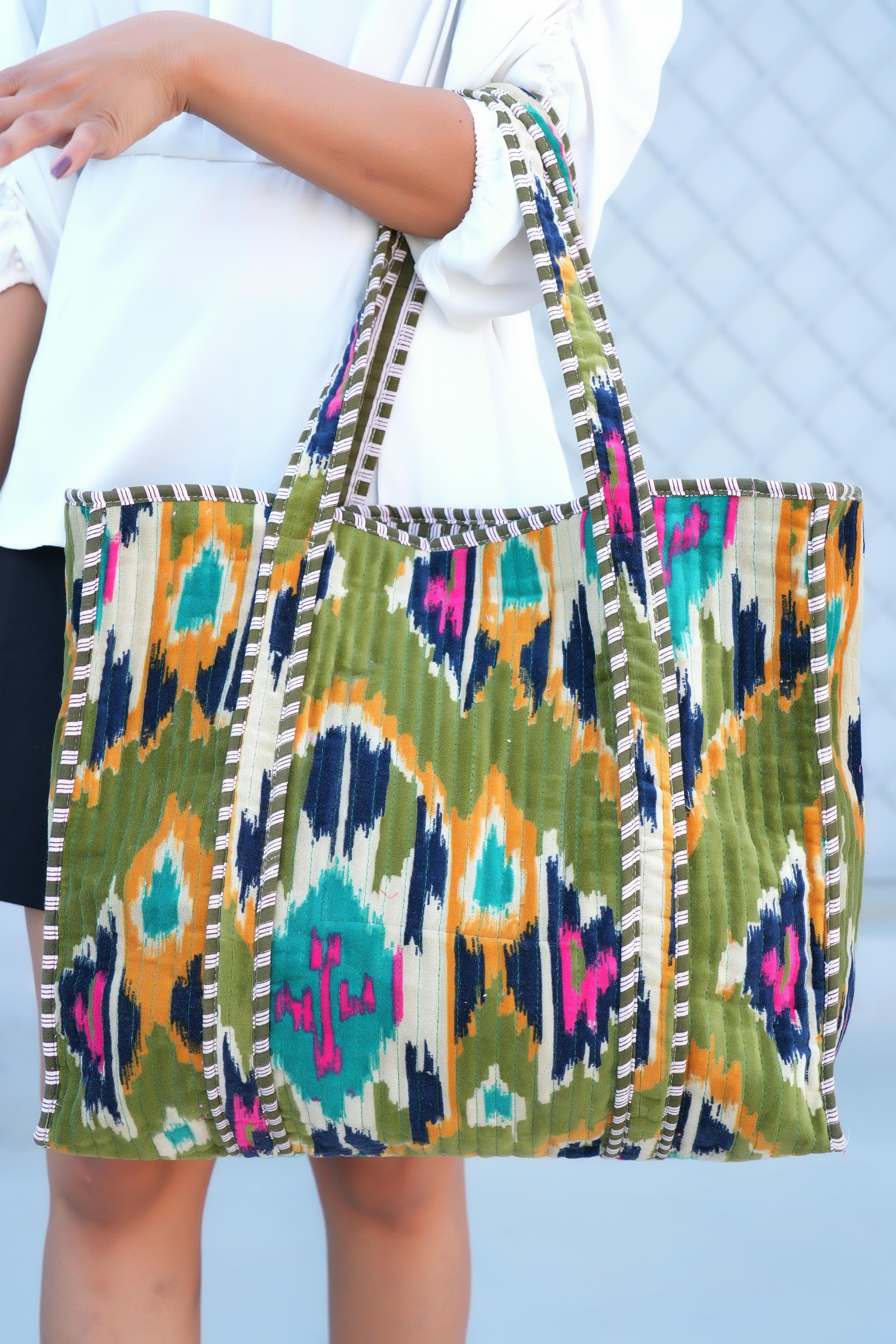 The Ikat Tote in Velvet