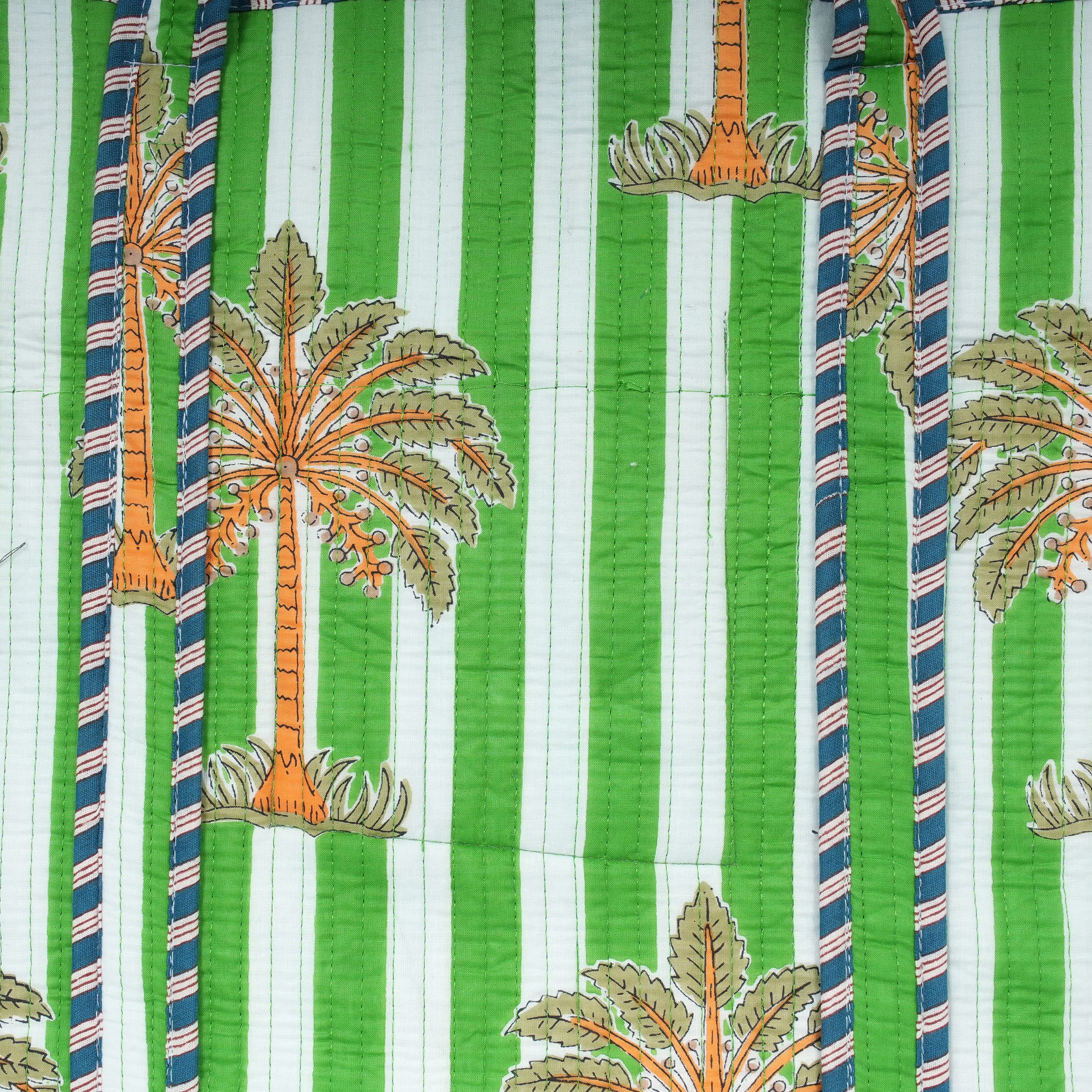 The Palm Tree Tote — handmade hand block printed cotton tote bag, ethically made in Rajasthan, India