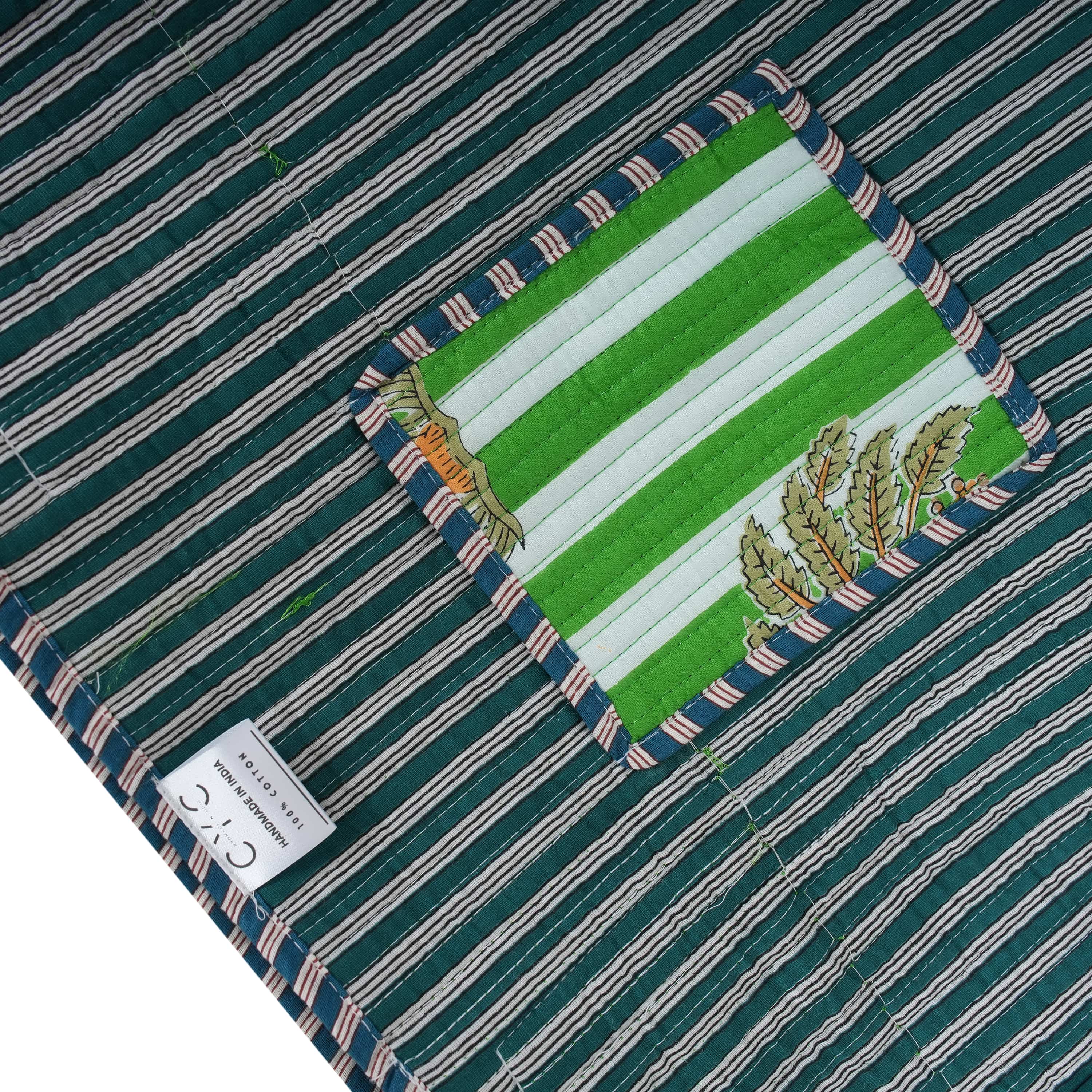 The Palm Tree Tote — handmade hand block printed cotton tote bag, ethically made in Rajasthan, India