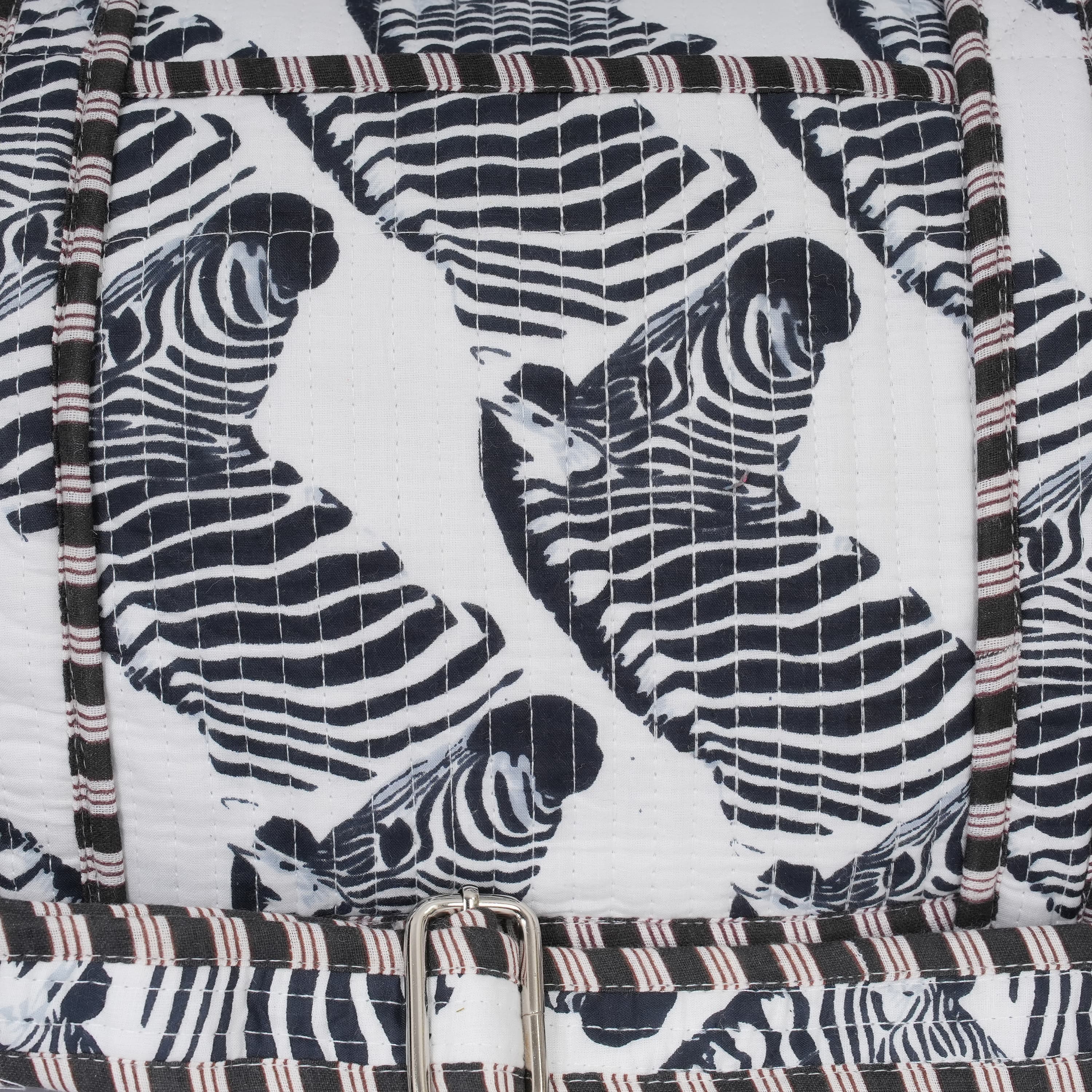 The Zebra Weekender — handmade hand block printed cotton weekender bag, ethically made in Rajasthan, India