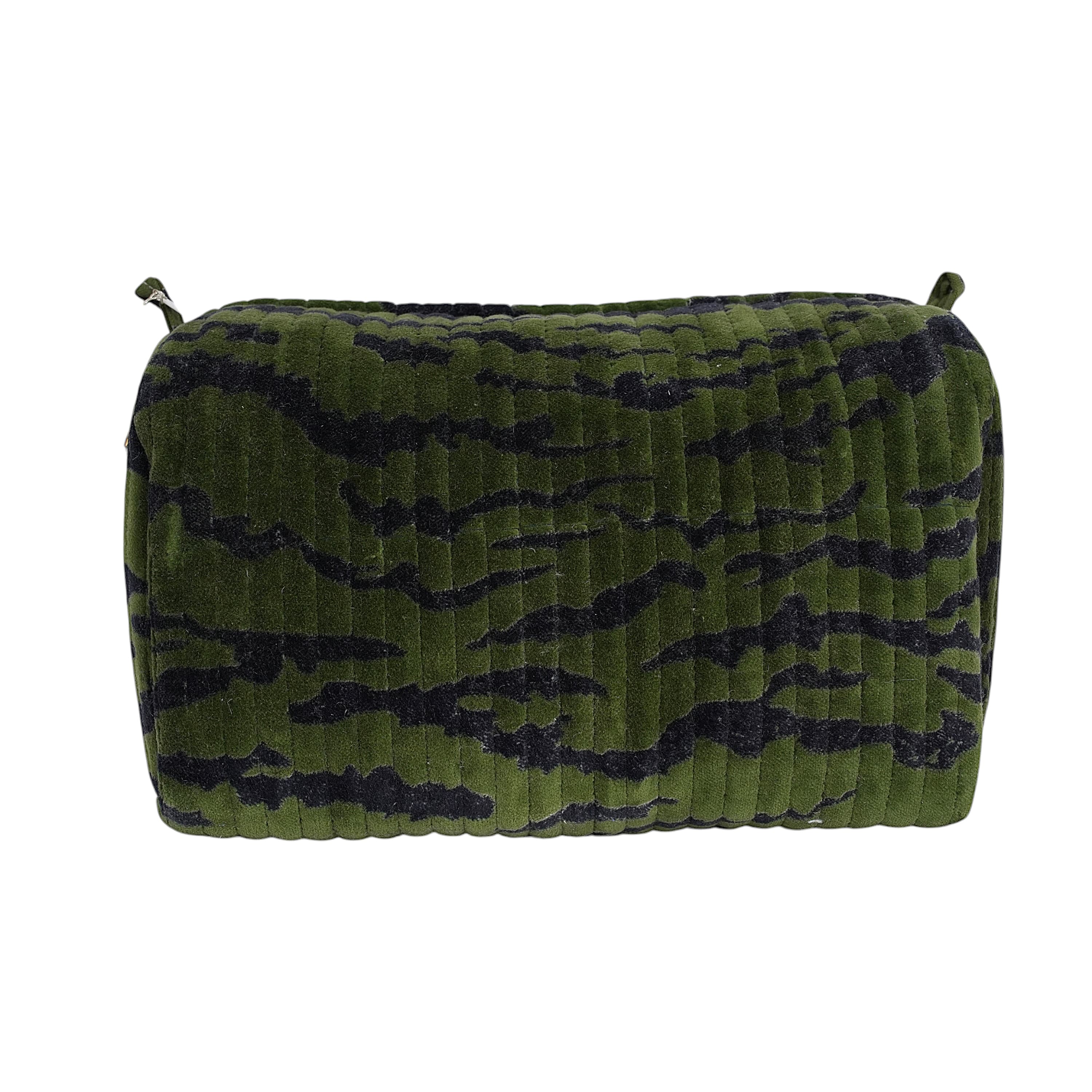 The Velvet Tiger Three Piece Travel Set — handmade quilted velvet travel pouch set, ethically made in Rajasthan, India