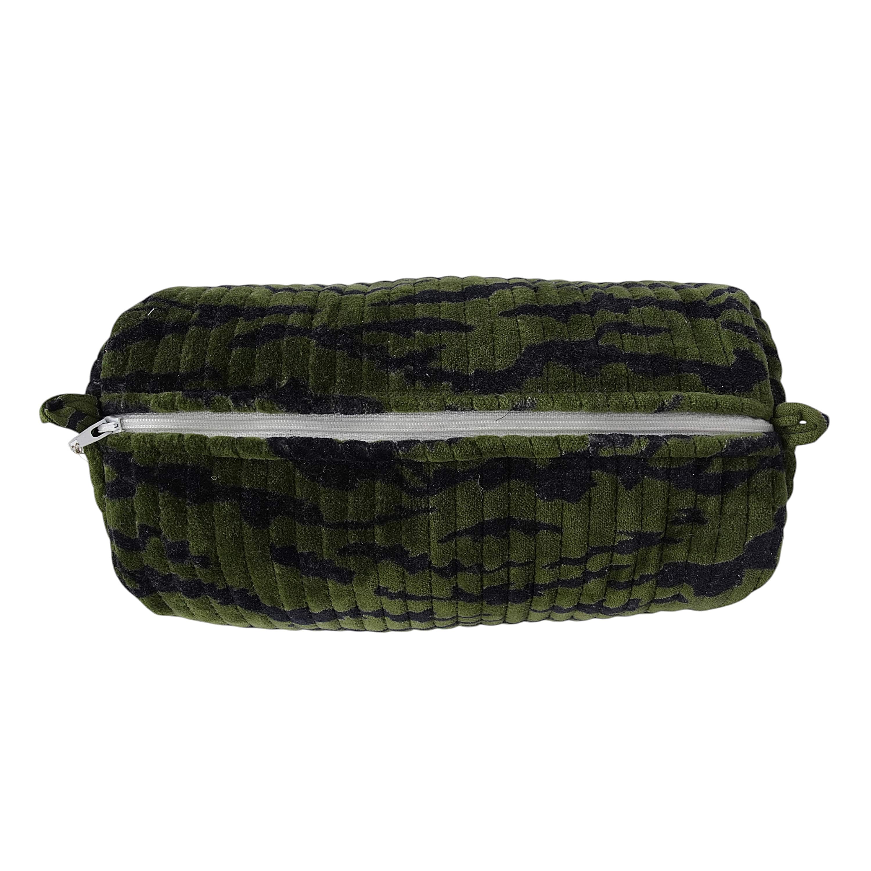 The Velvet Tiger Three Piece Travel Set — handmade quilted velvet travel pouch set, ethically made in Rajasthan, India
