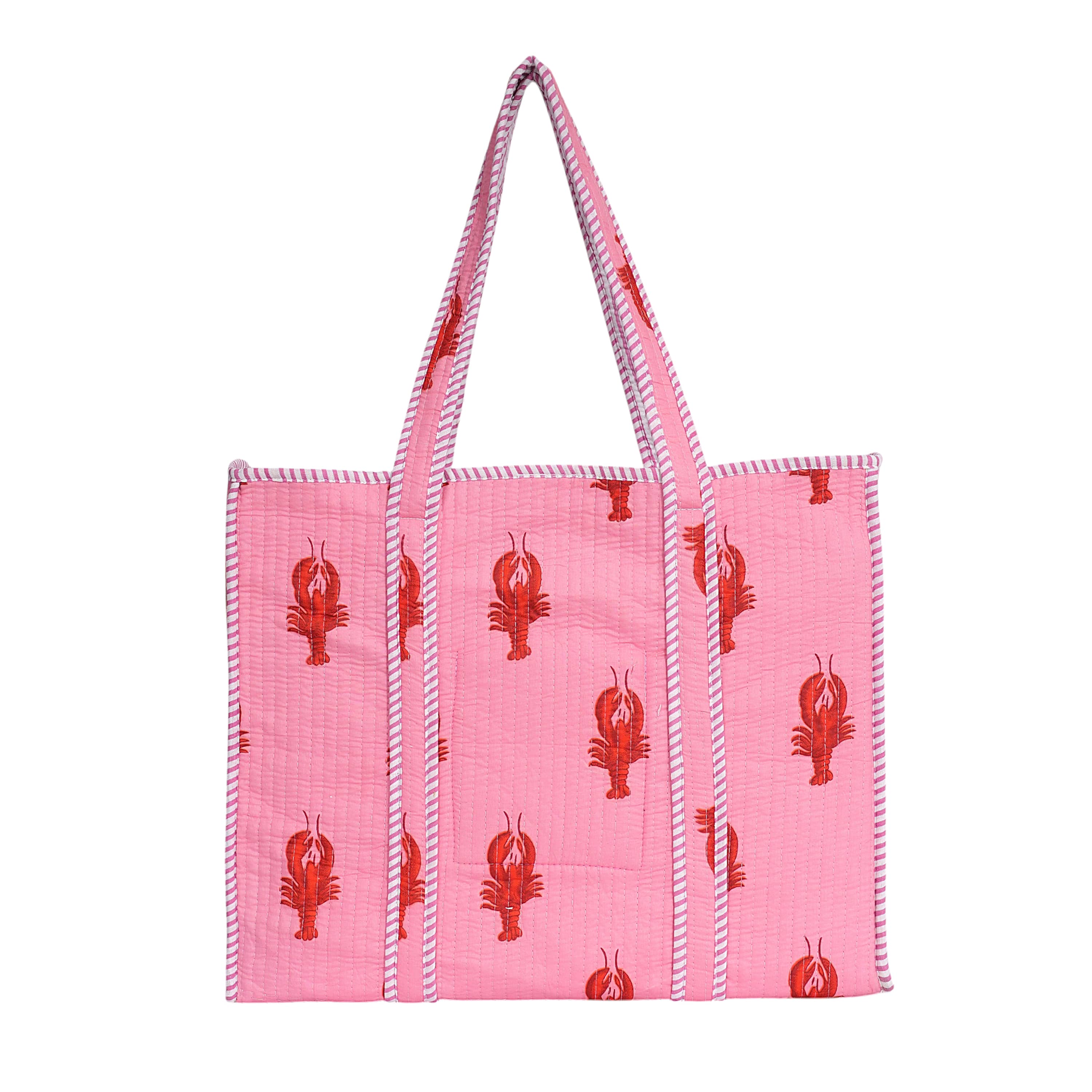 The Lobster Tote — handmade hand block printed cotton tote bag, ethically made in Rajasthan, India