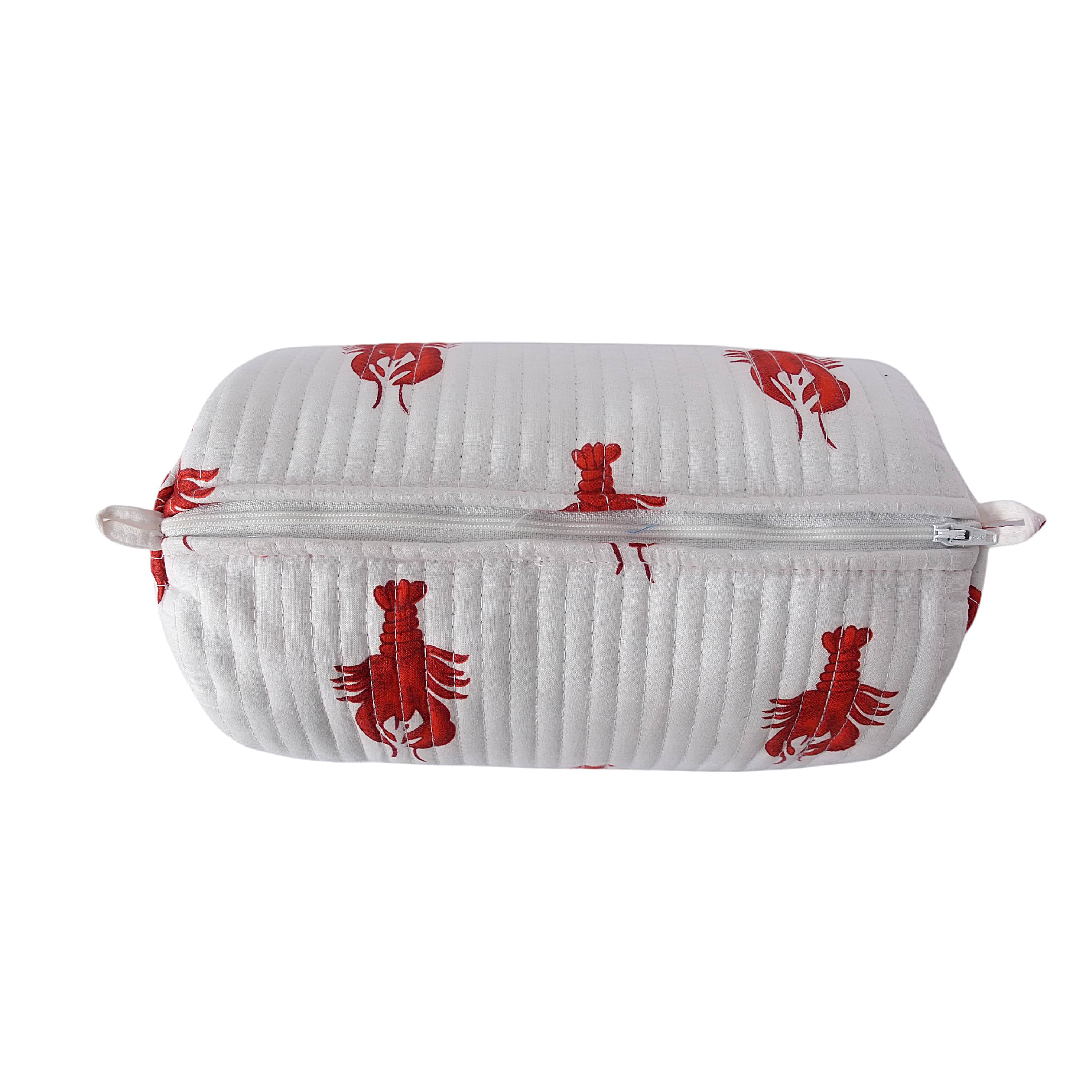 The Lobster Travel Set — handmade hand block printed cotton travel pouch set, ethically made in Rajasthan, India