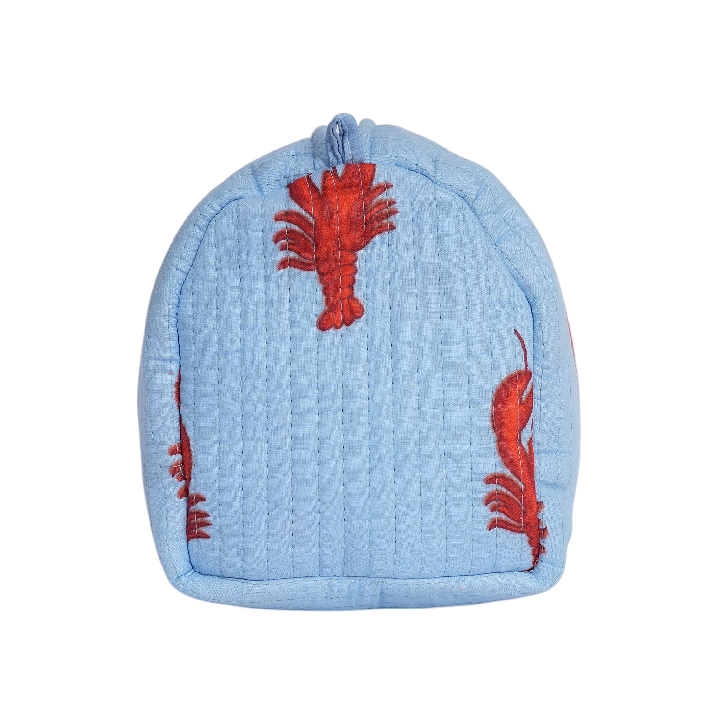 The Lobster Travel Set — handmade hand block printed cotton travel pouch set, ethically made in Rajasthan, India