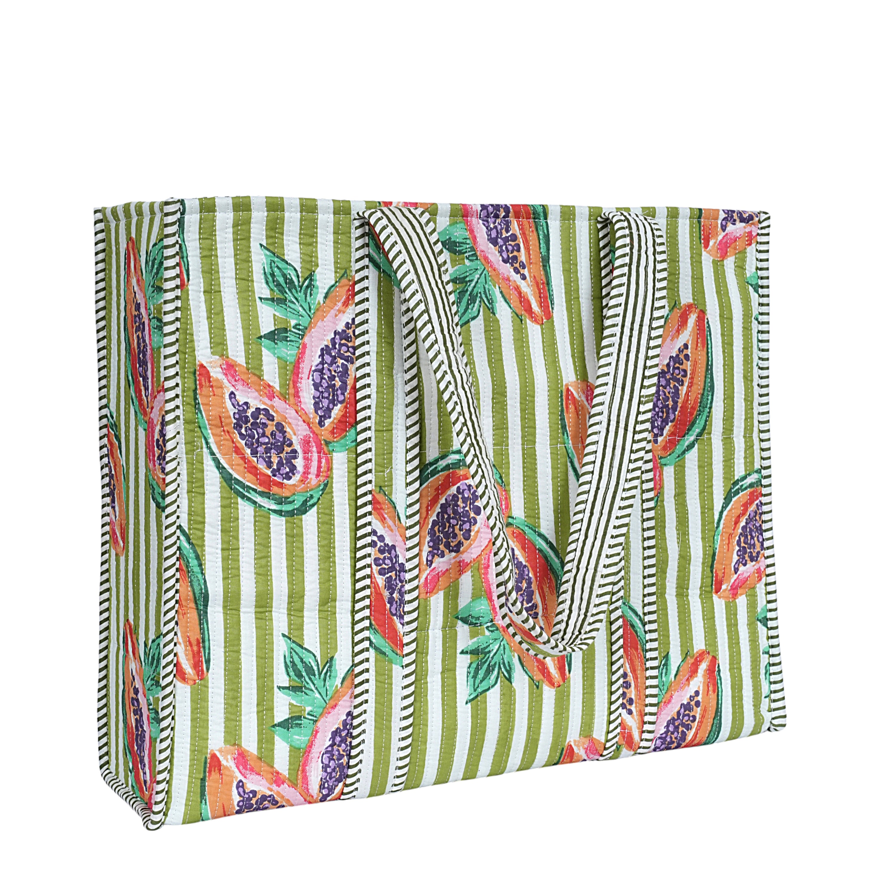 Summer Fruits Tote In Papaya