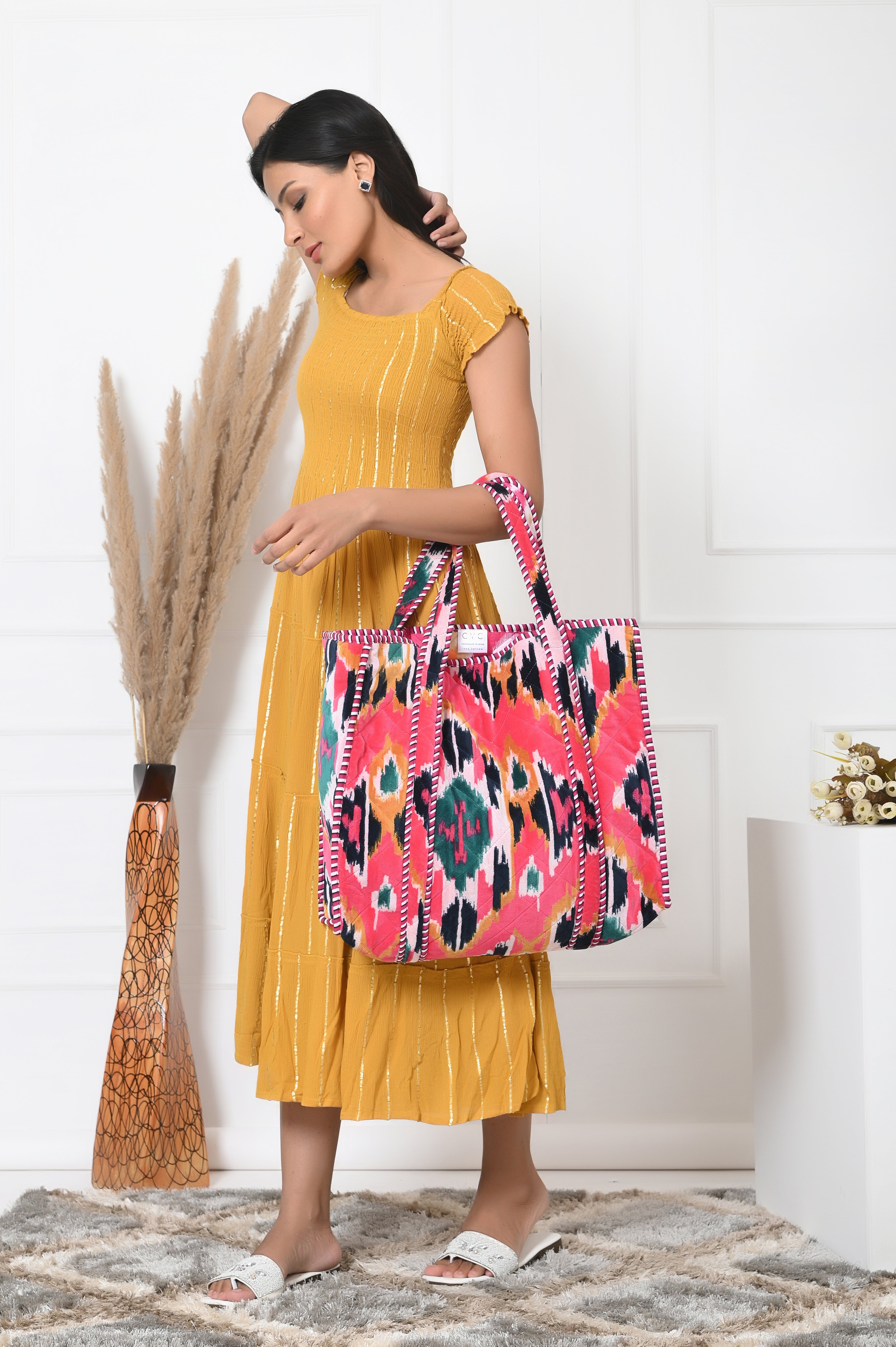 The Ikat Tote in Velvet