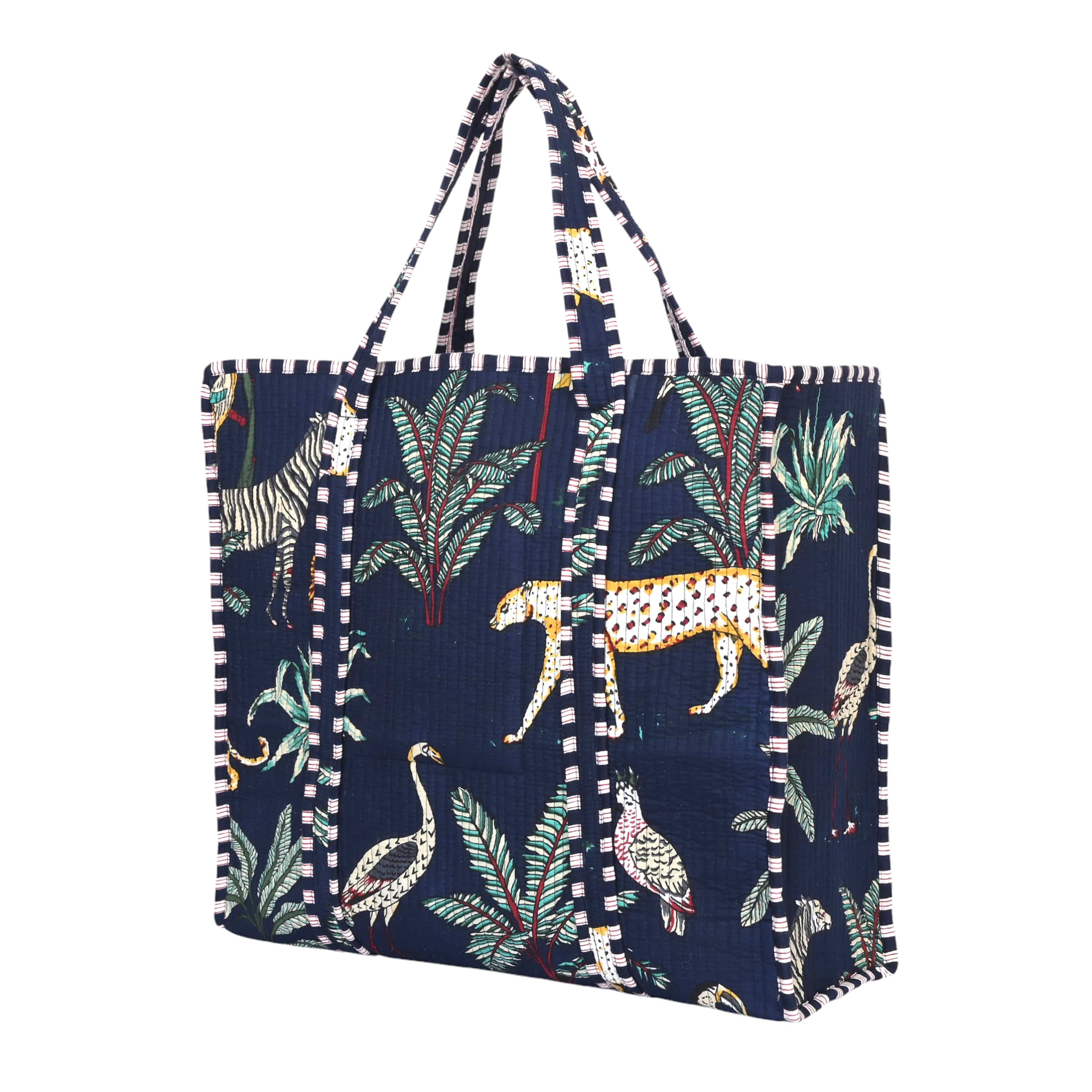 The Jungle Tote — handmade hand block printed cotton tote bag, ethically made in Rajasthan, India