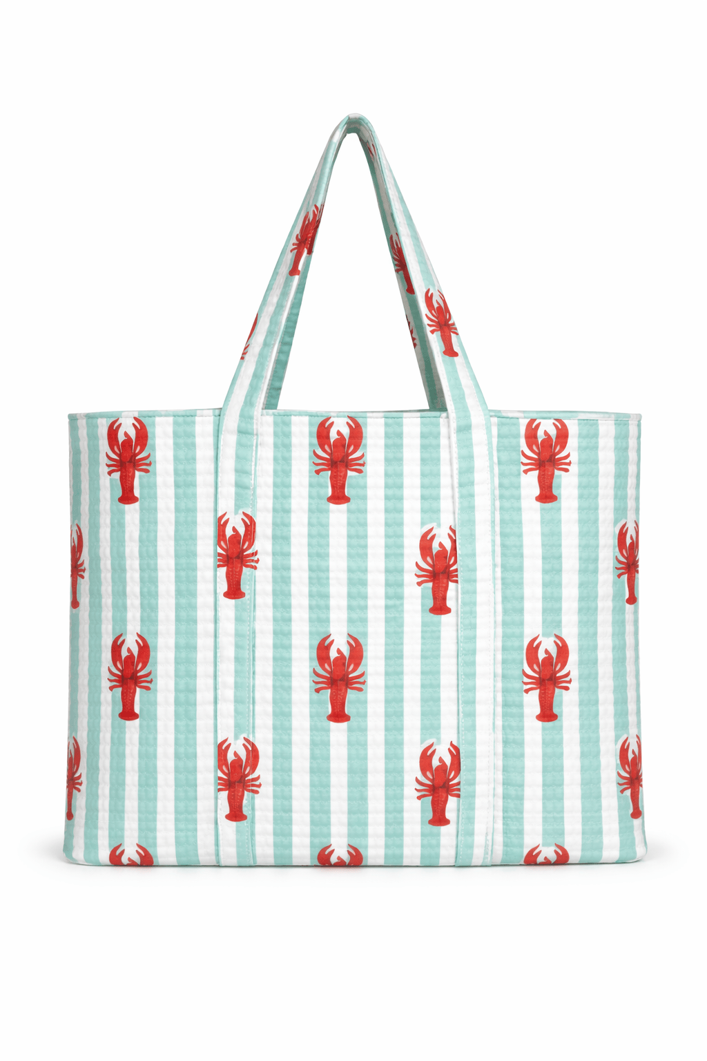 The Striped Lobster Tote — handmade hand block printed cotton tote bag, ethically made in Rajasthan, India
