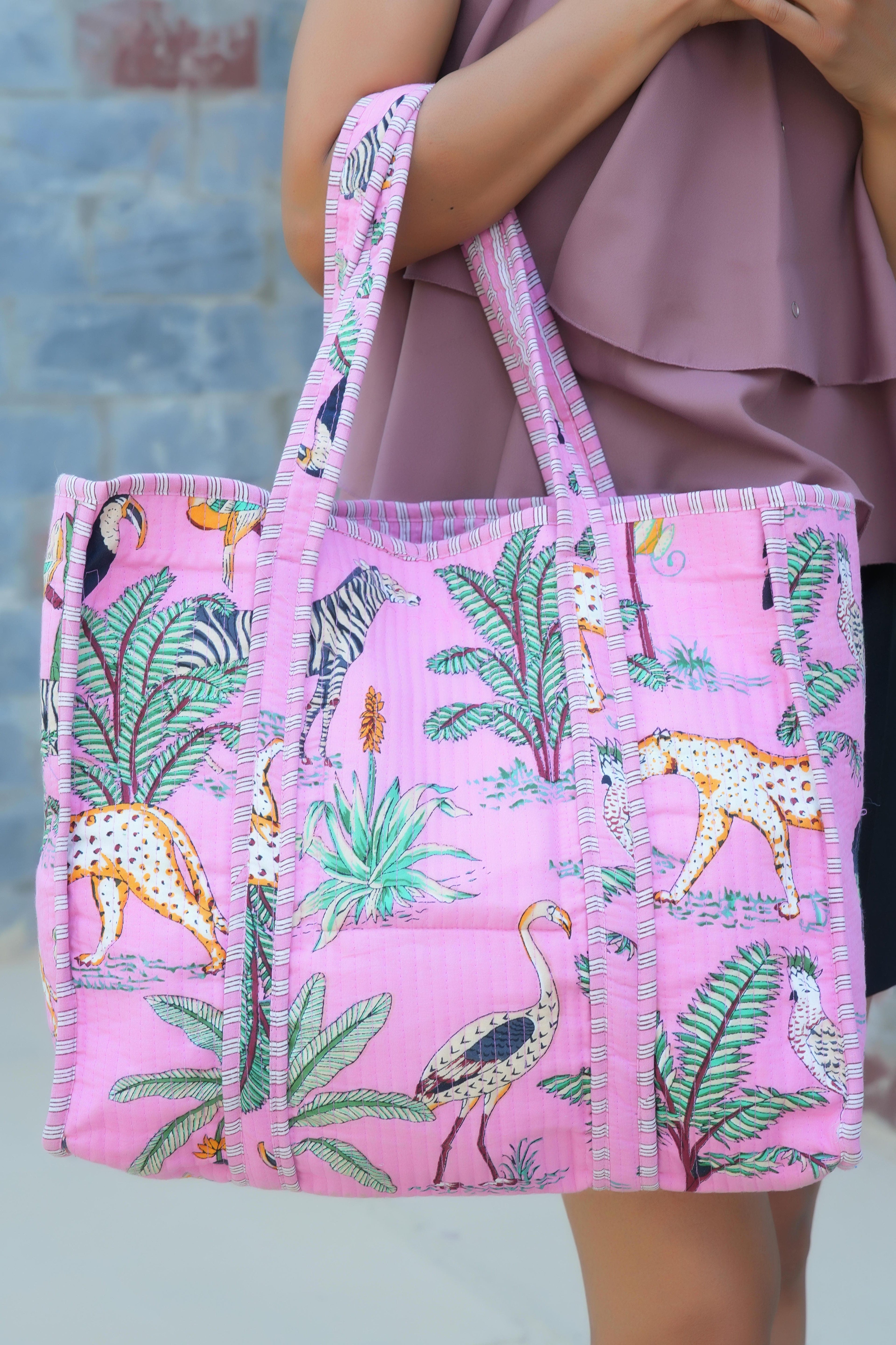 The Jungle Tote — handmade hand block printed cotton tote bag, ethically made in Rajasthan, India
