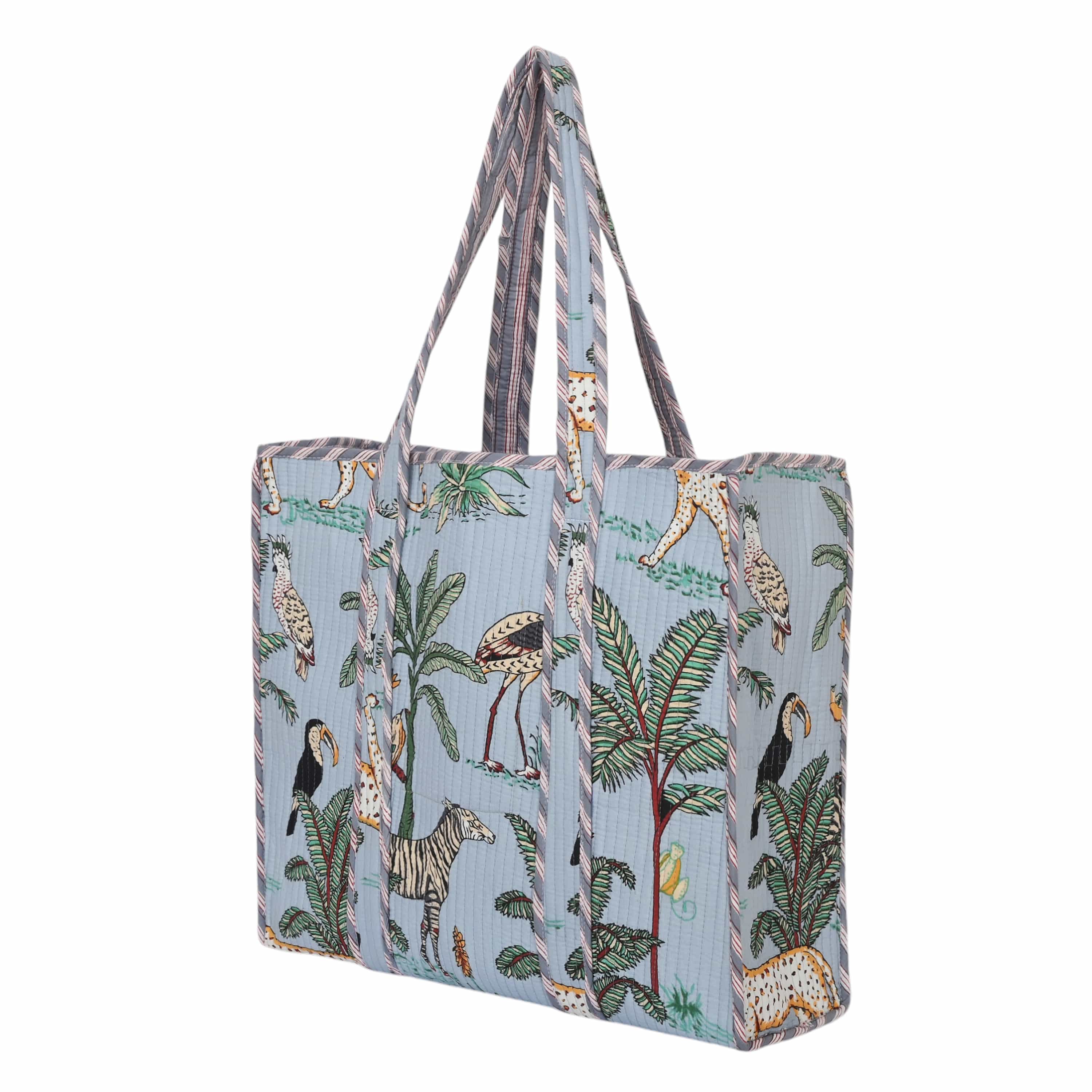 The Jungle Tote — handmade hand block printed cotton tote bag, ethically made in Rajasthan, India