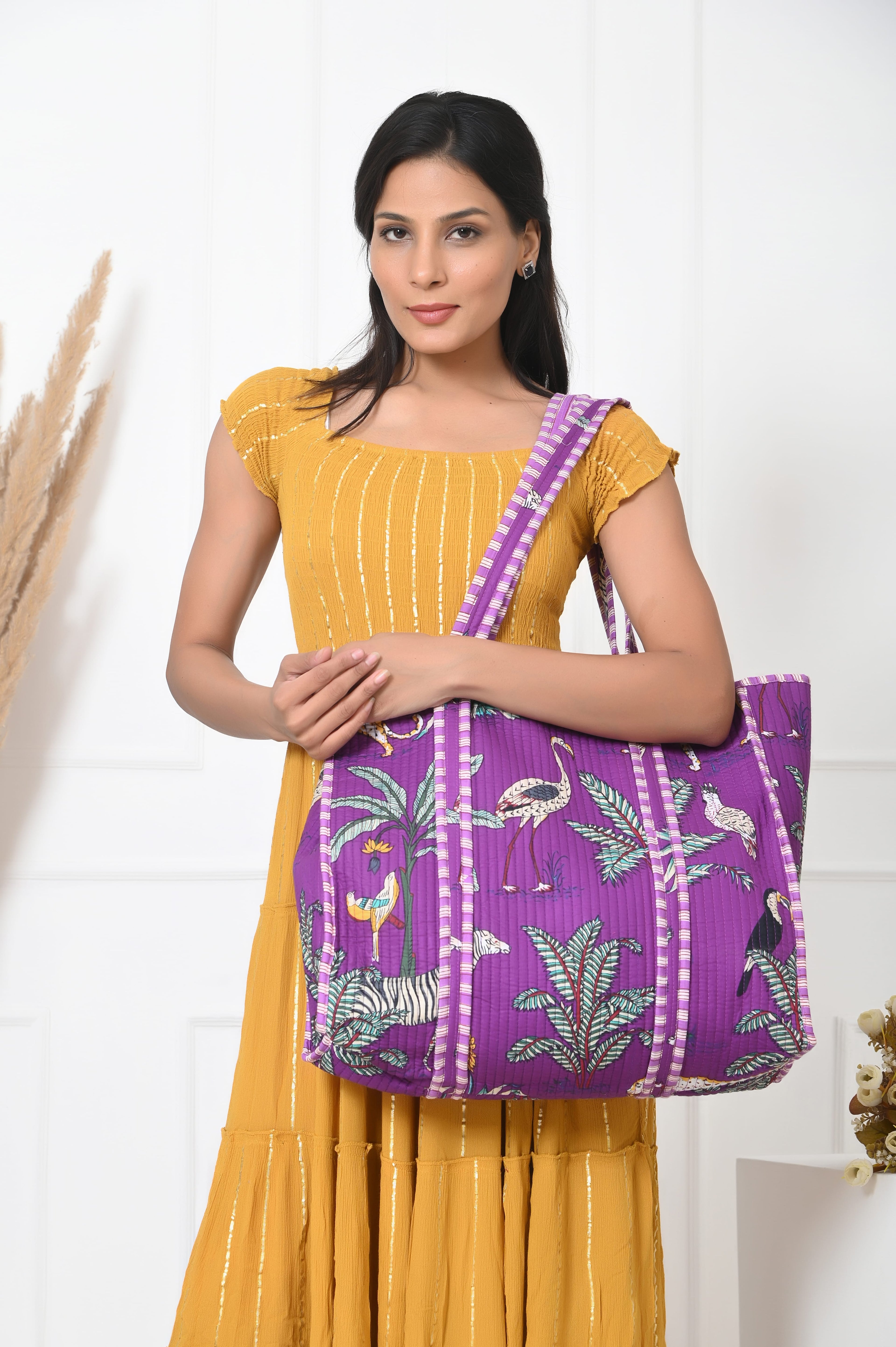 The Jungle Tote — handmade hand block printed cotton tote bag, ethically made in Rajasthan, India